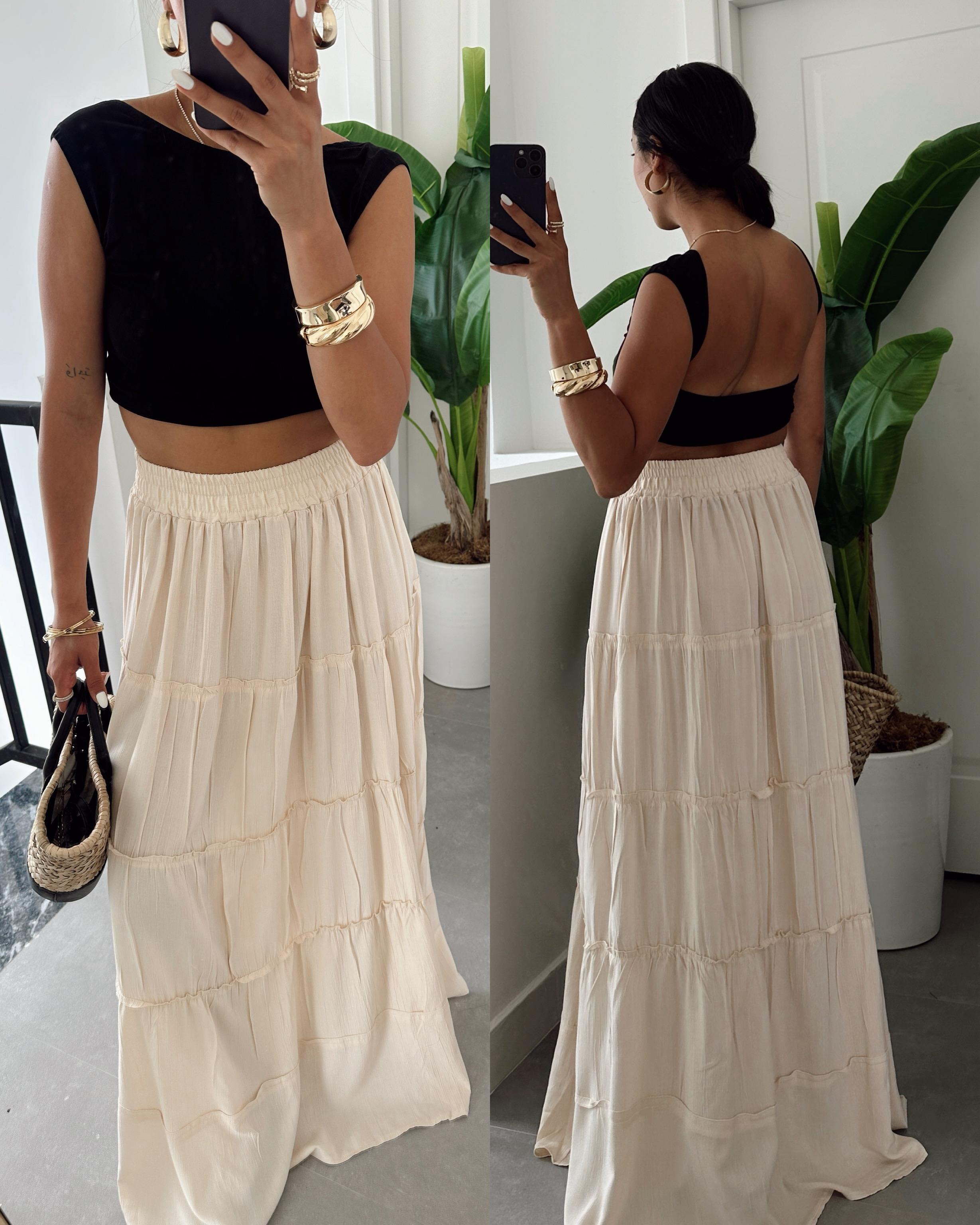 Siyah Fın Haslinka Top Bluz