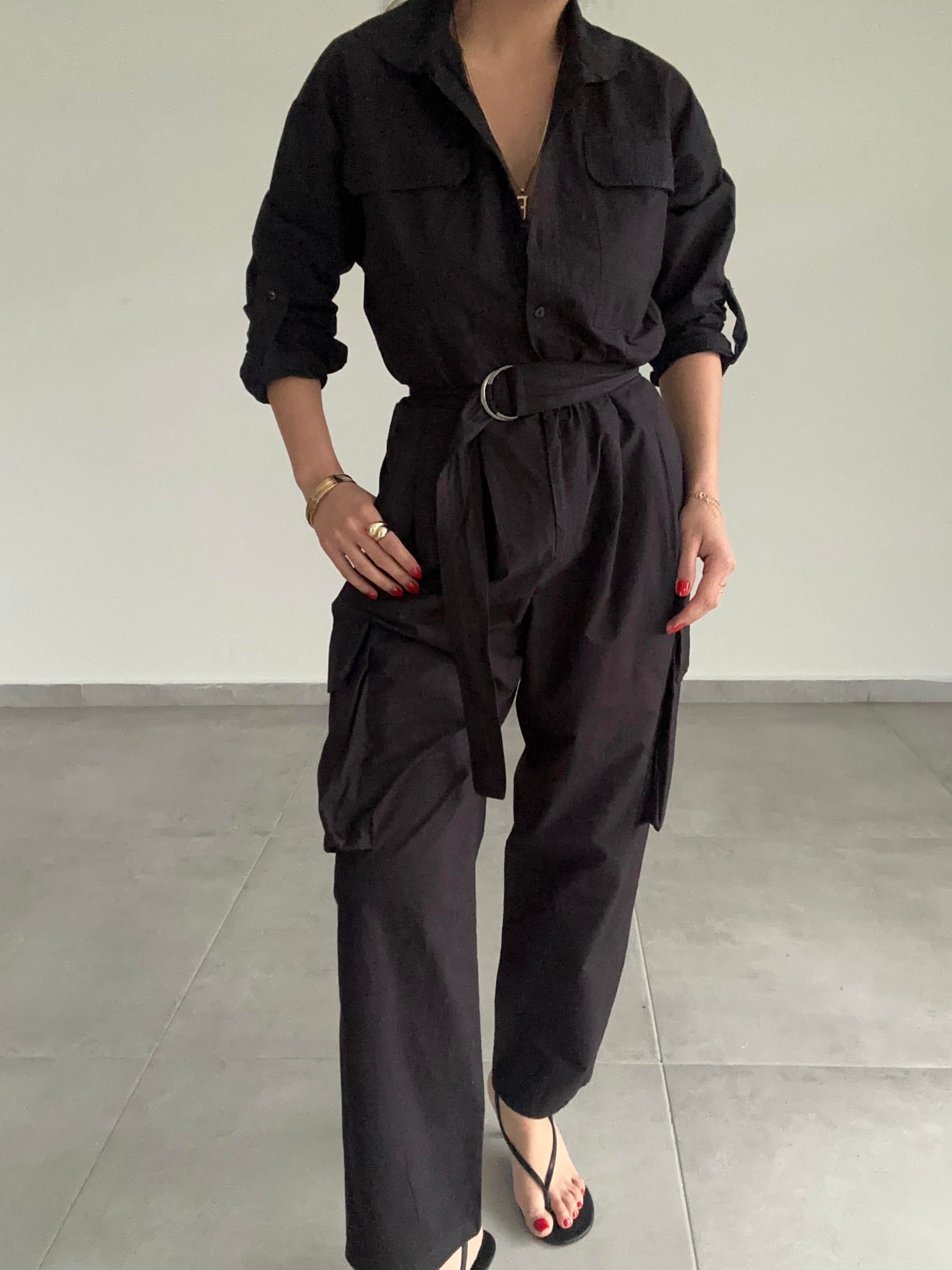 Siyah Kargo Cepli Tulum