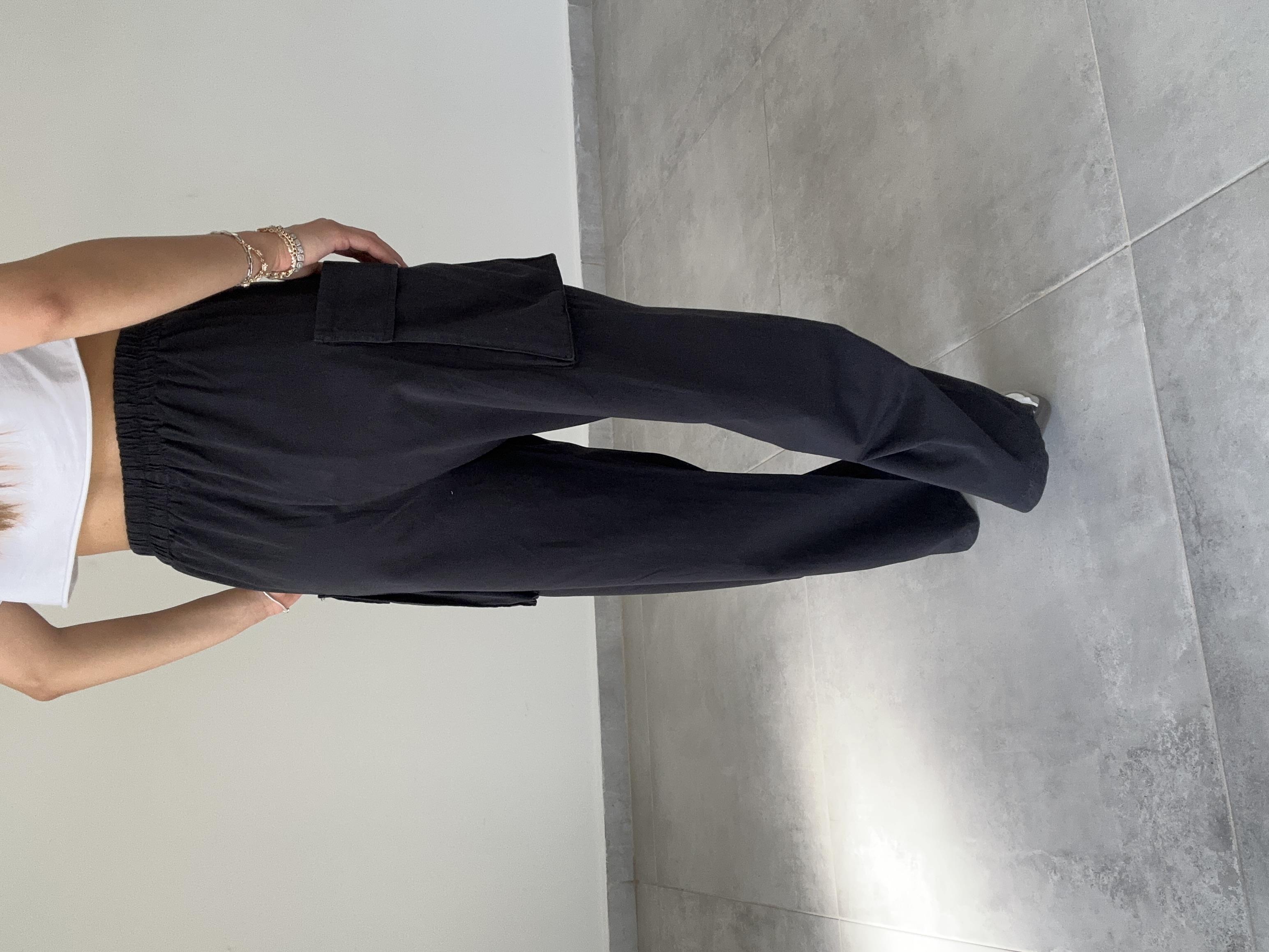 Siyah Kemerli Kargo Pantolon