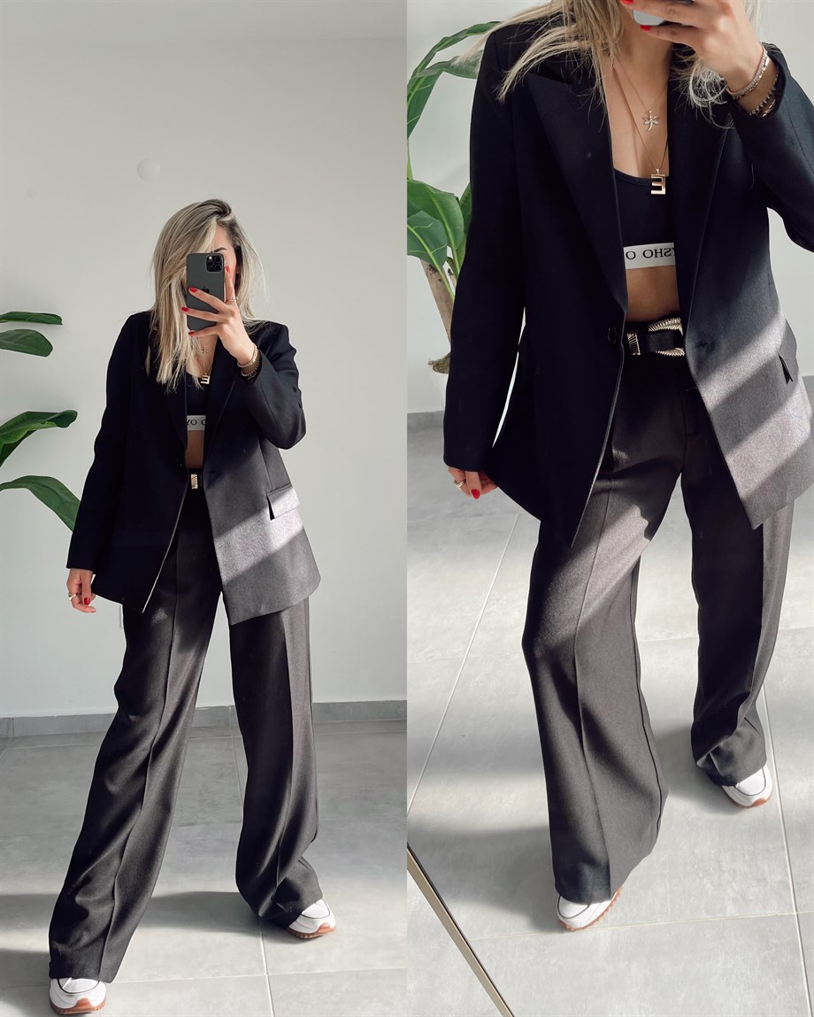 Siyah Palazzo Pantolon