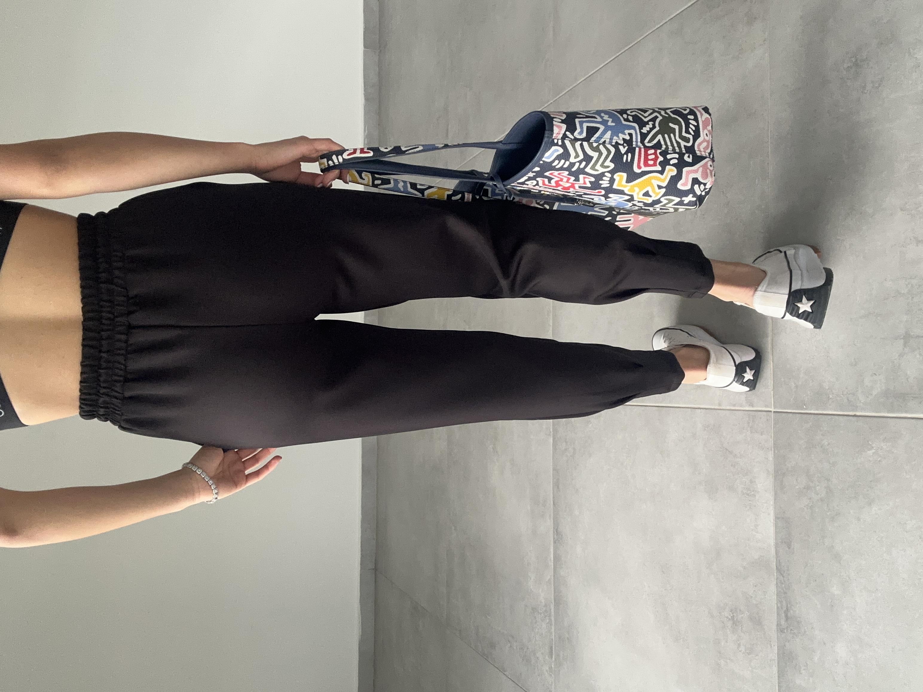 Siyah Scuba Paça Pileli Eşofman