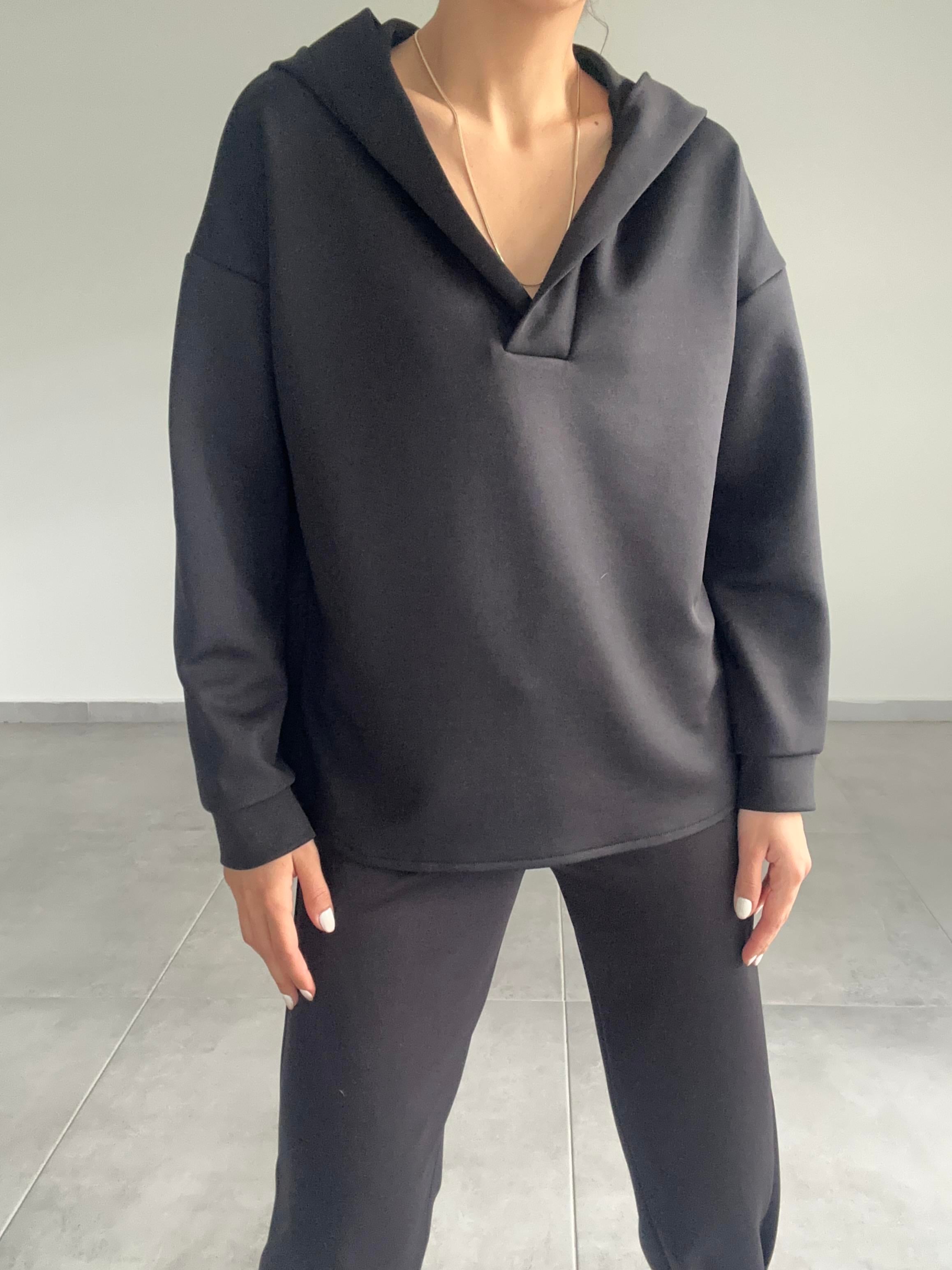Siyah Scuba Sweatshirt