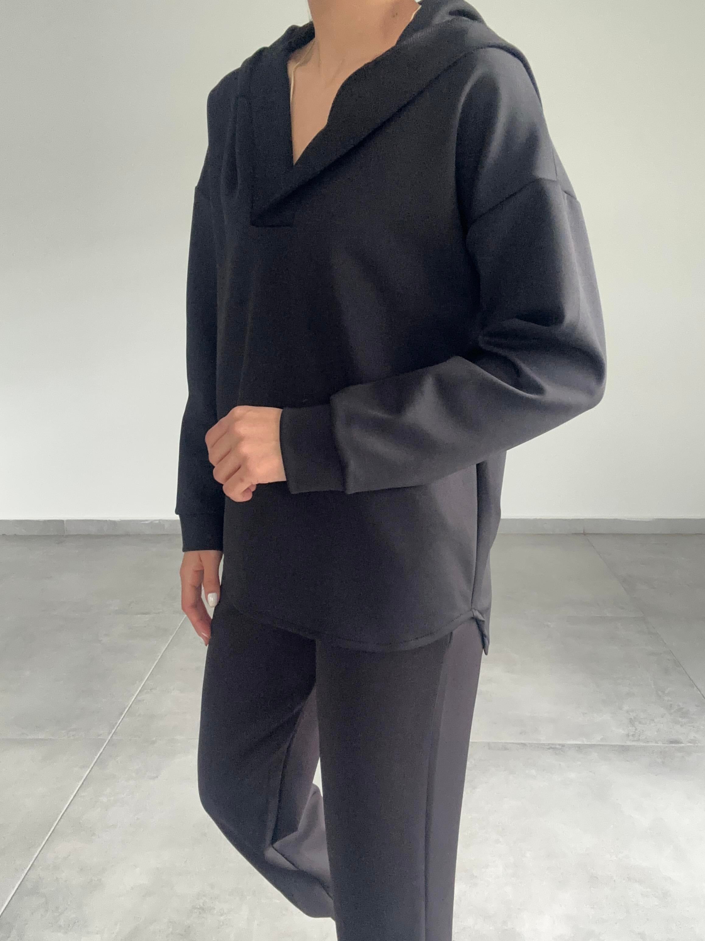 Siyah Scuba Sweatshirt