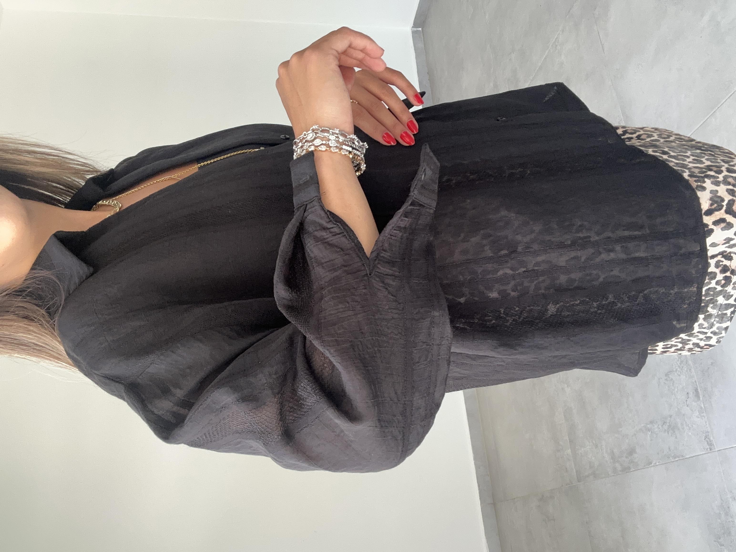 Siyah Transparan Gömlek