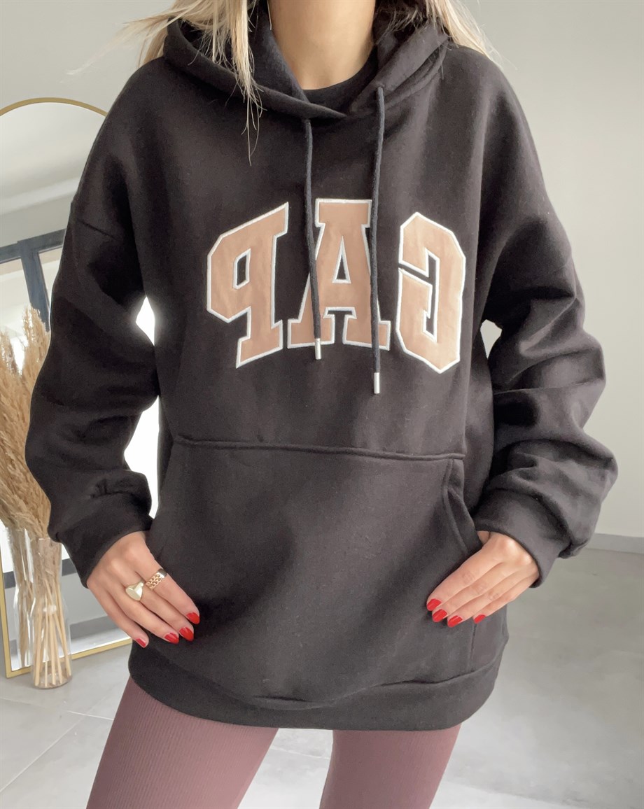 Siyah Yazılı Sweatshirt