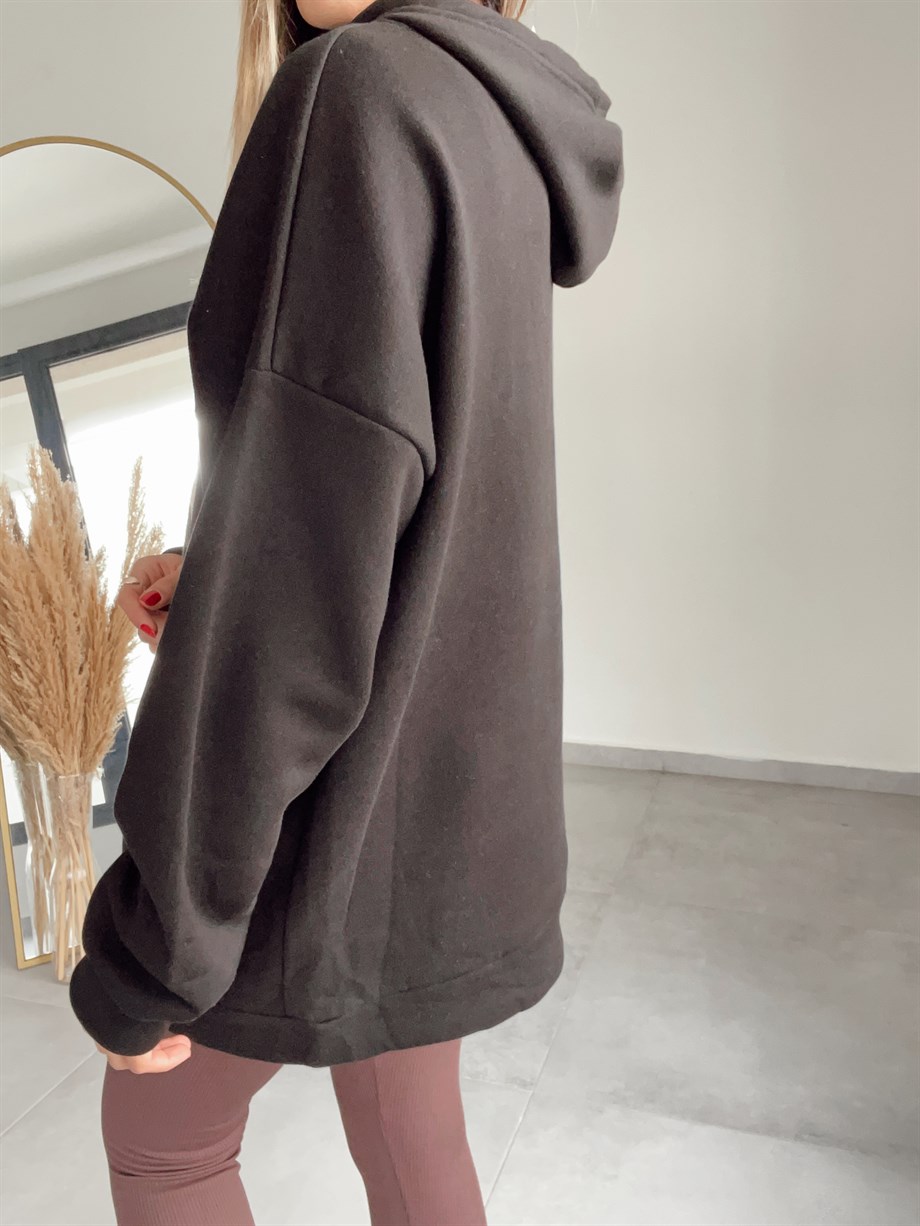 Siyah Yazılı Sweatshirt