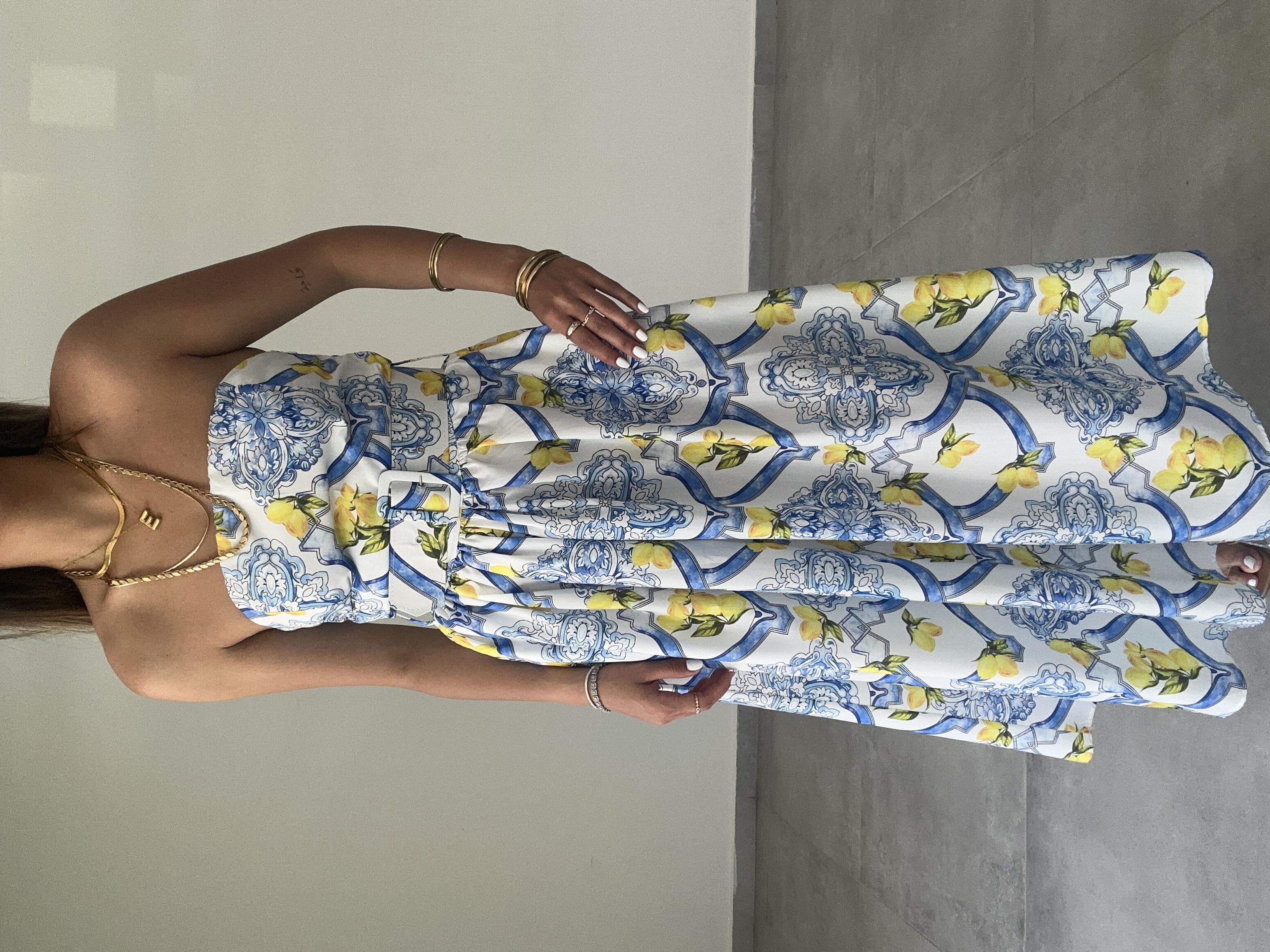 Straplez Kemerli Uzun Elbise