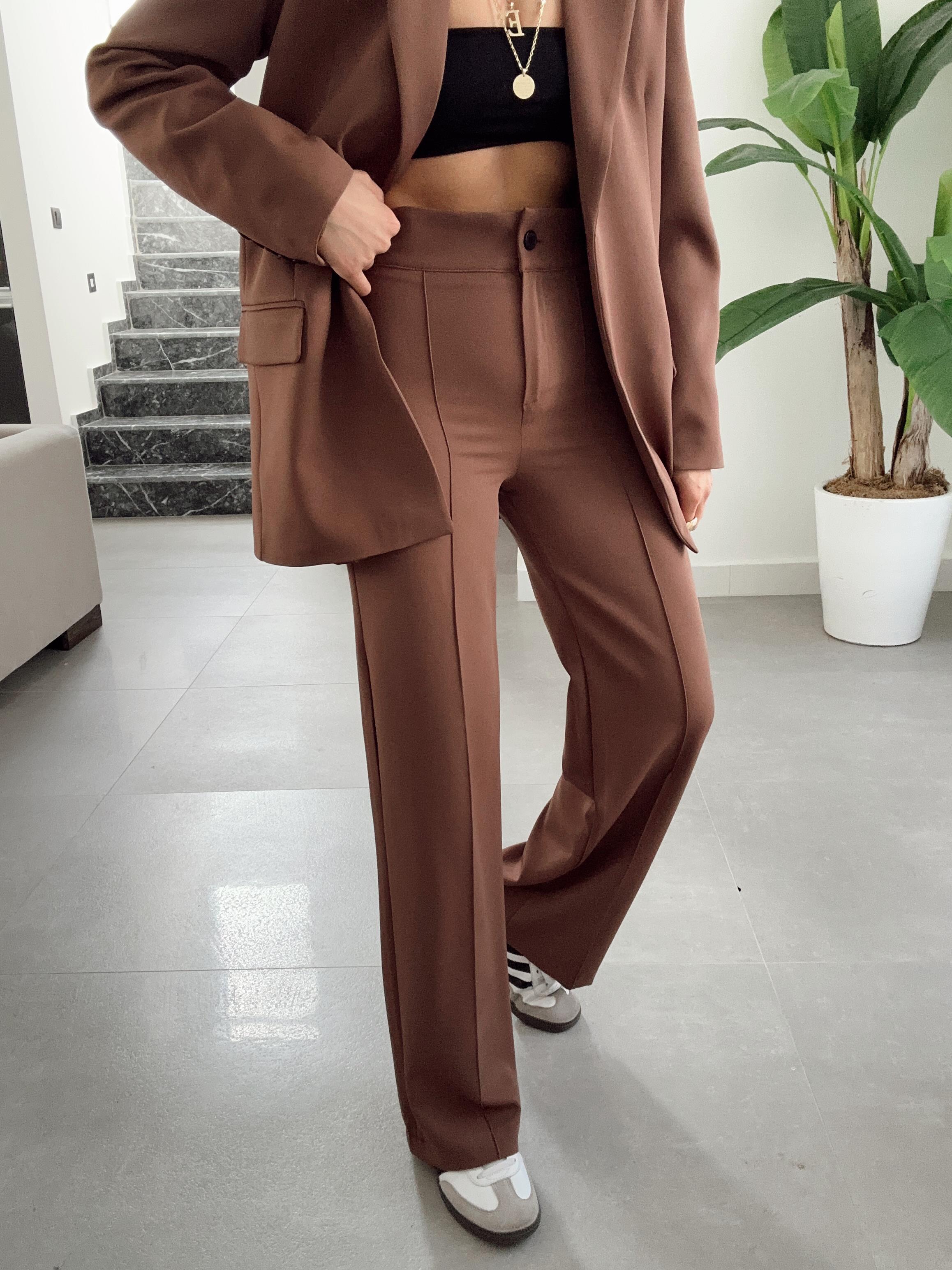 Sydney Kahve Blazer Pantolon Takım