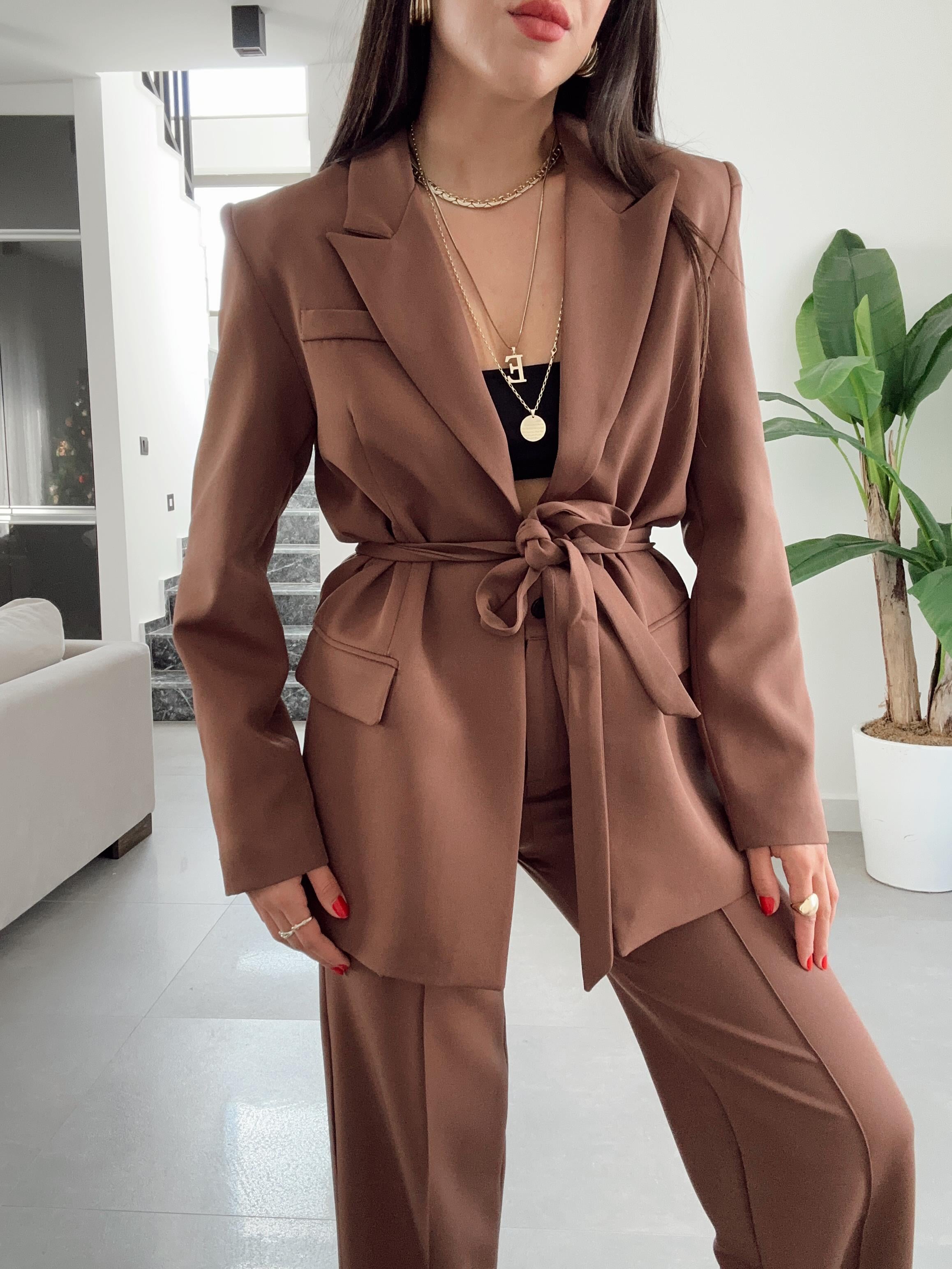 Sydney Kahve Blazer Pantolon Takım
