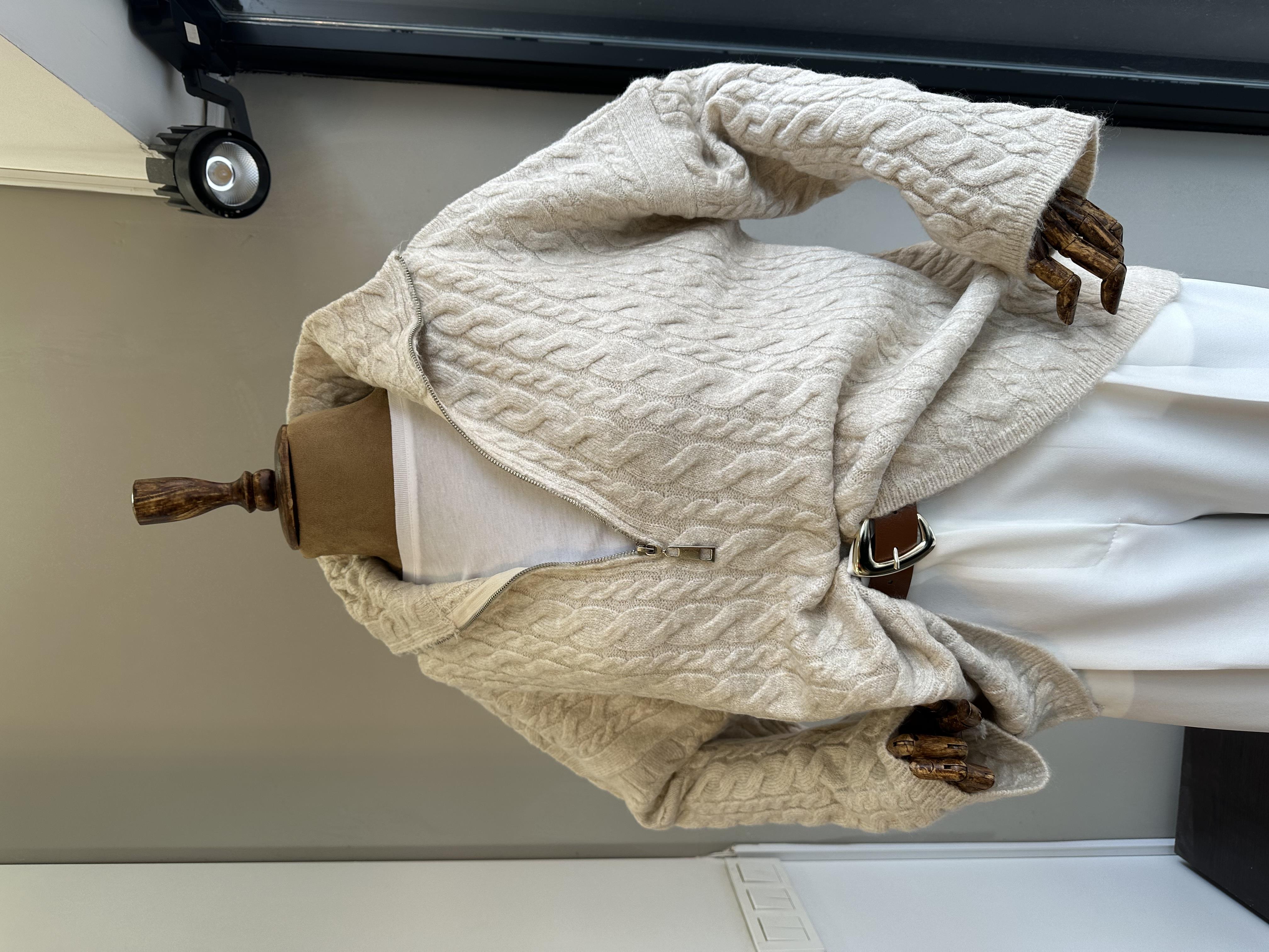 Taş Fermuarlı Triko Kazak