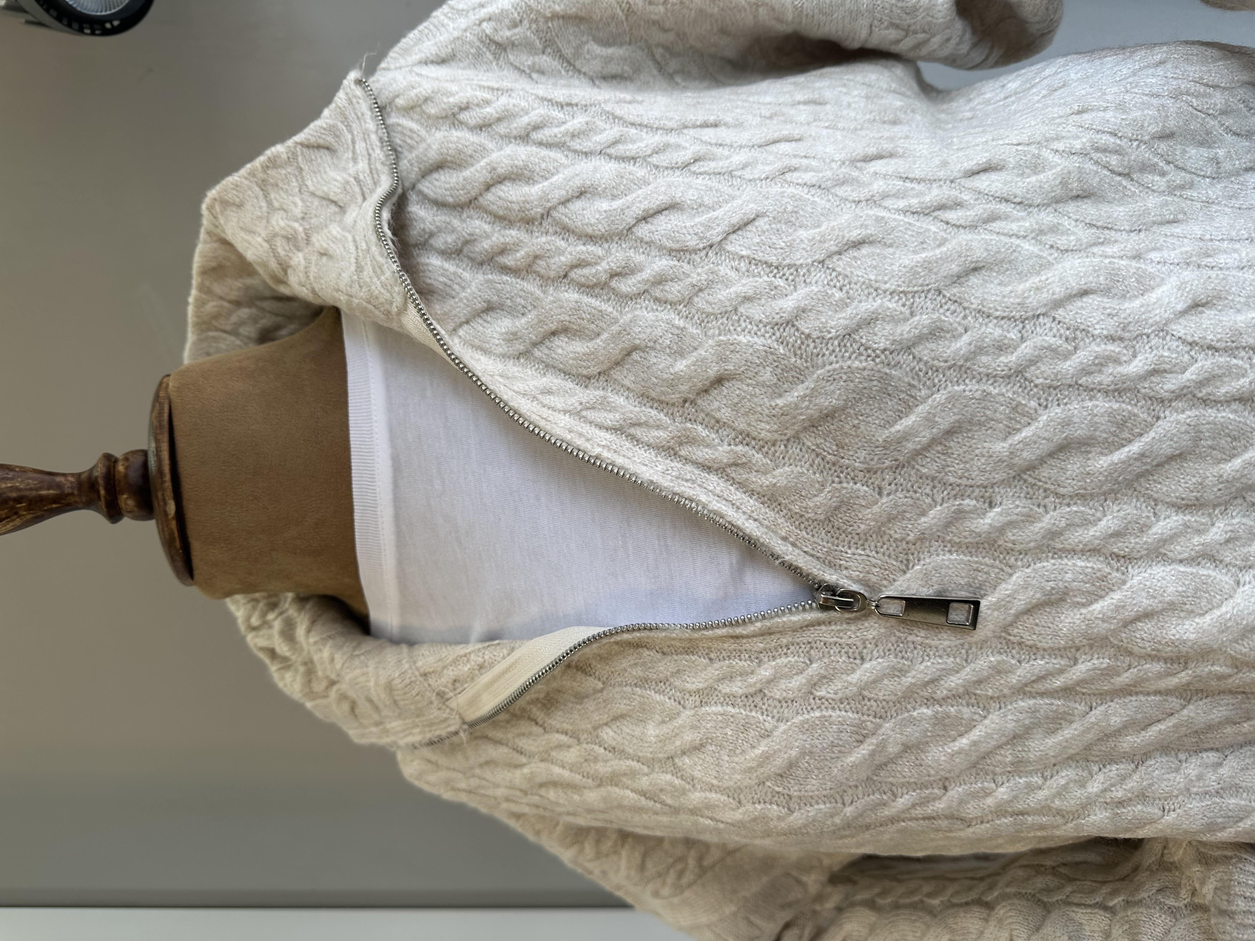 Taş Fermuarlı Triko Kazak