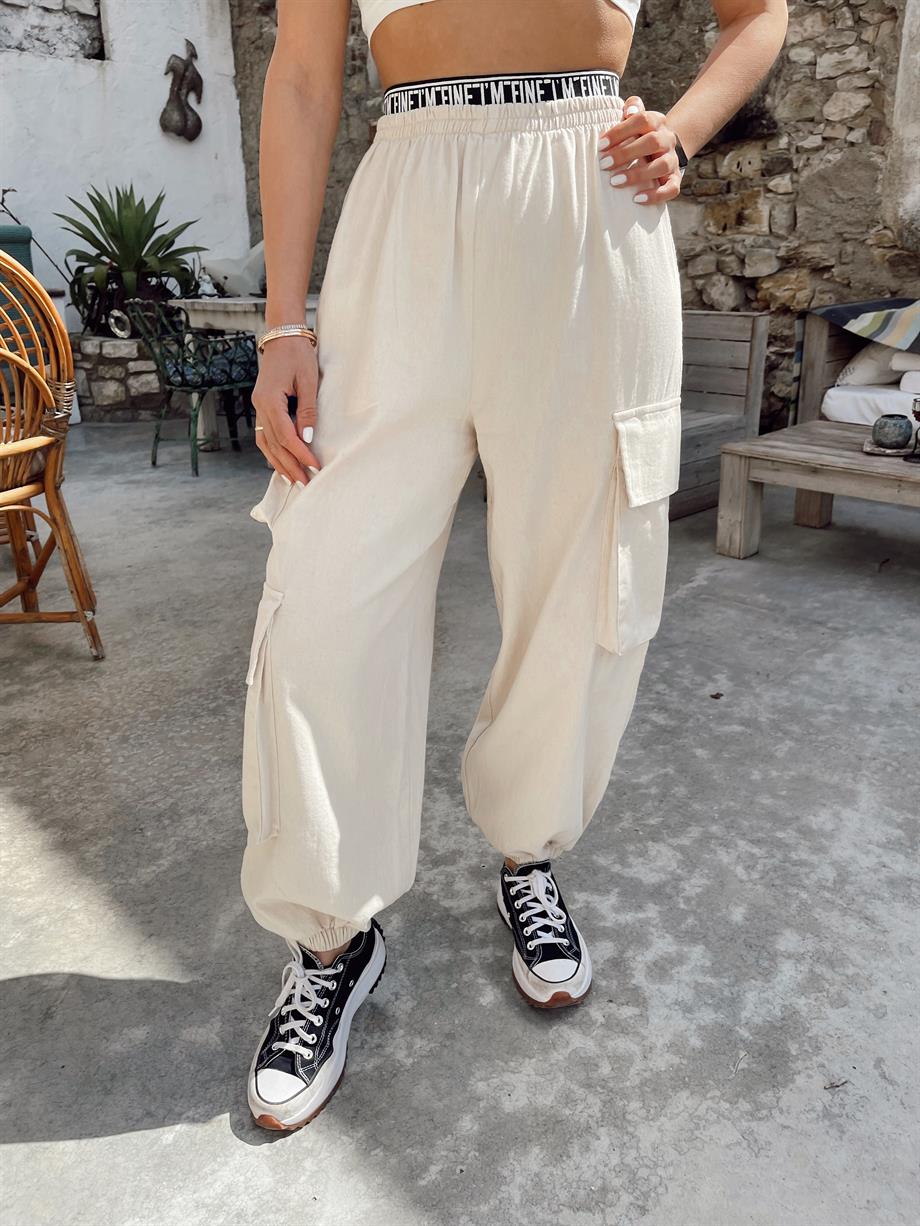 Taş Kemer Detaylı Kargo Pantolon