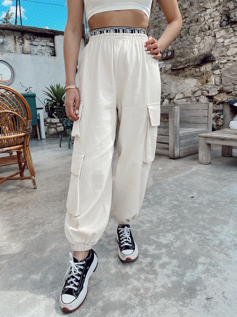 Taş Kemer Detaylı Kargo Pantolon