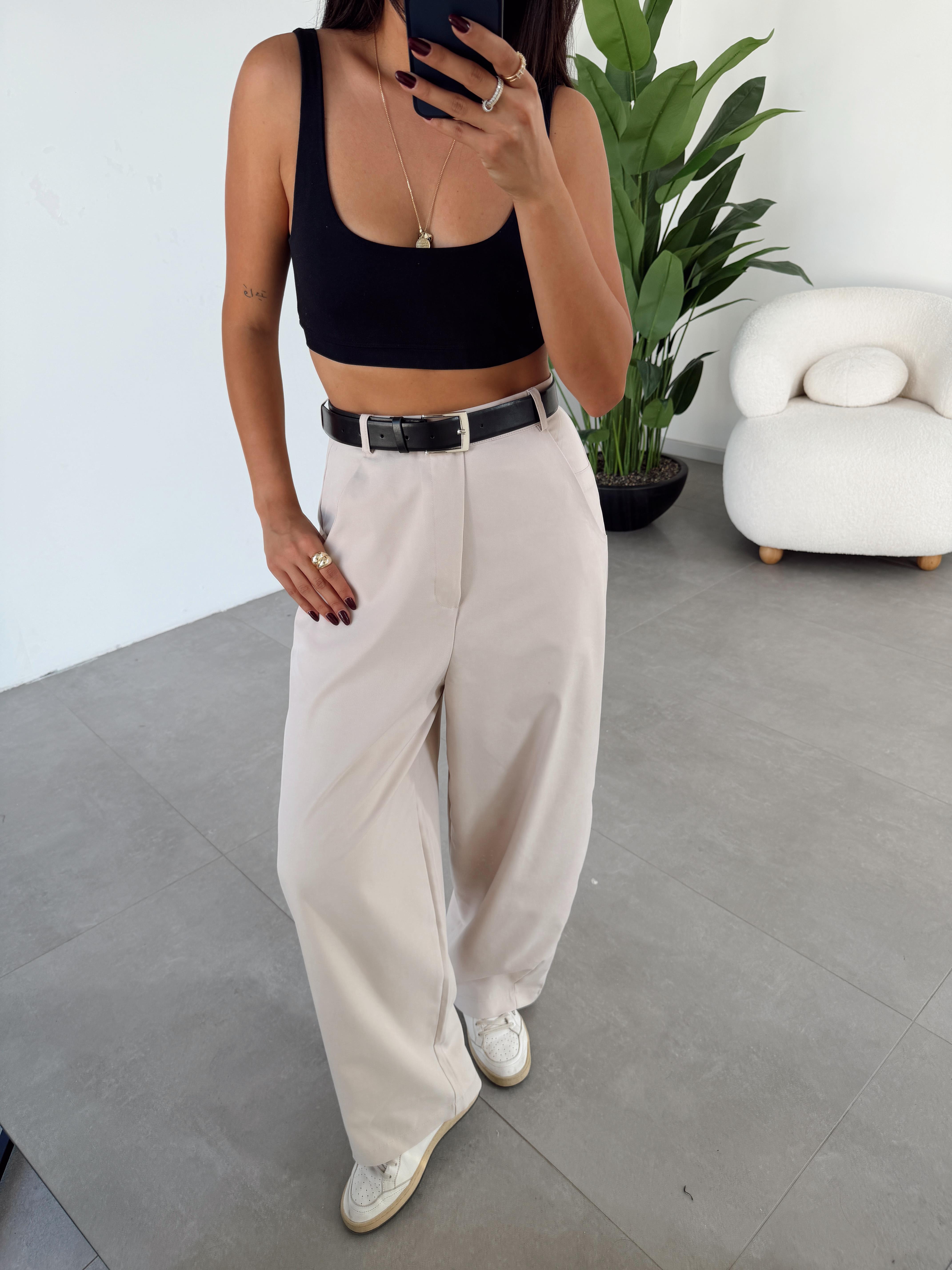 Taş Kemerli Havuç Pantolon