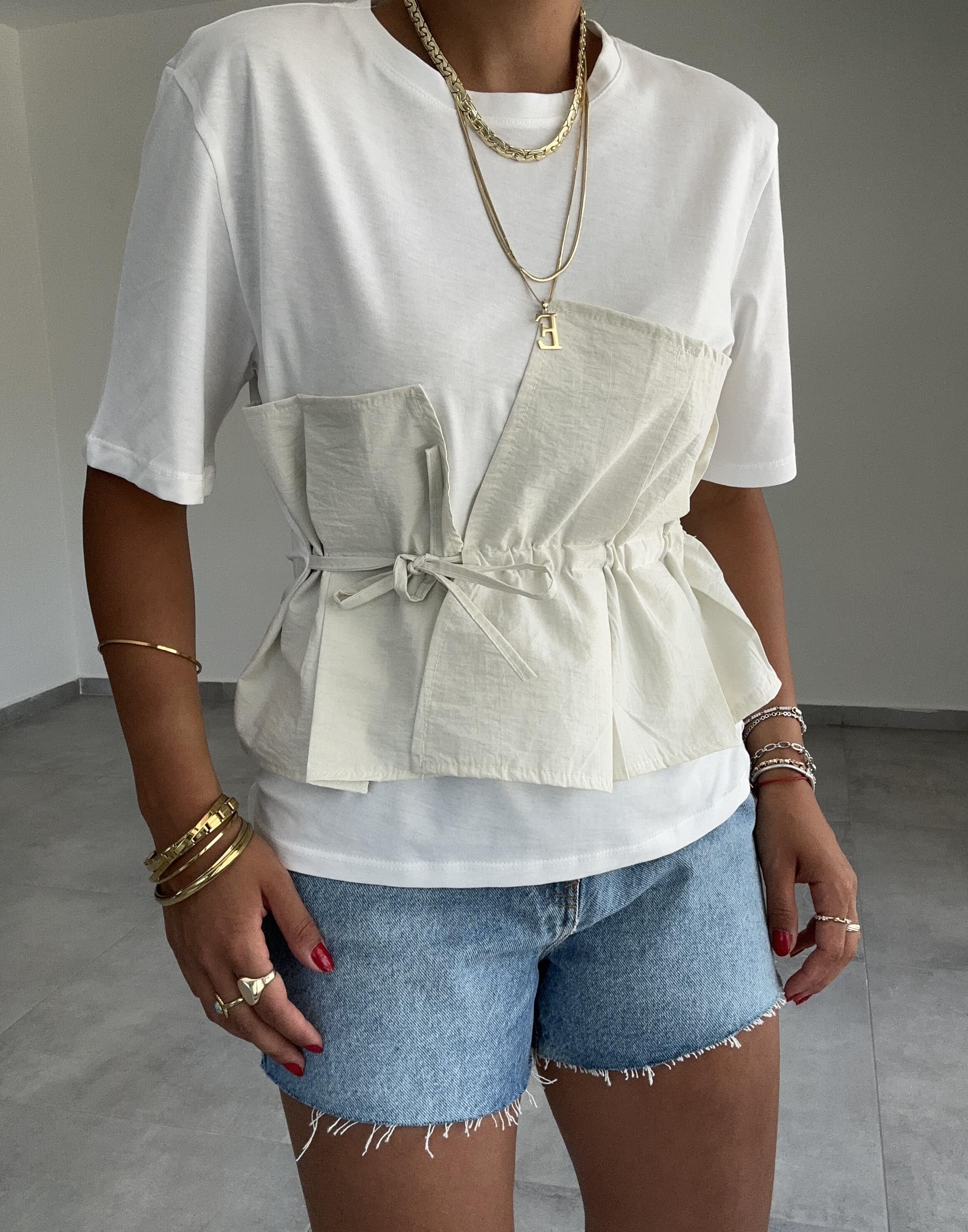 Taş Korsajlı Tshirt