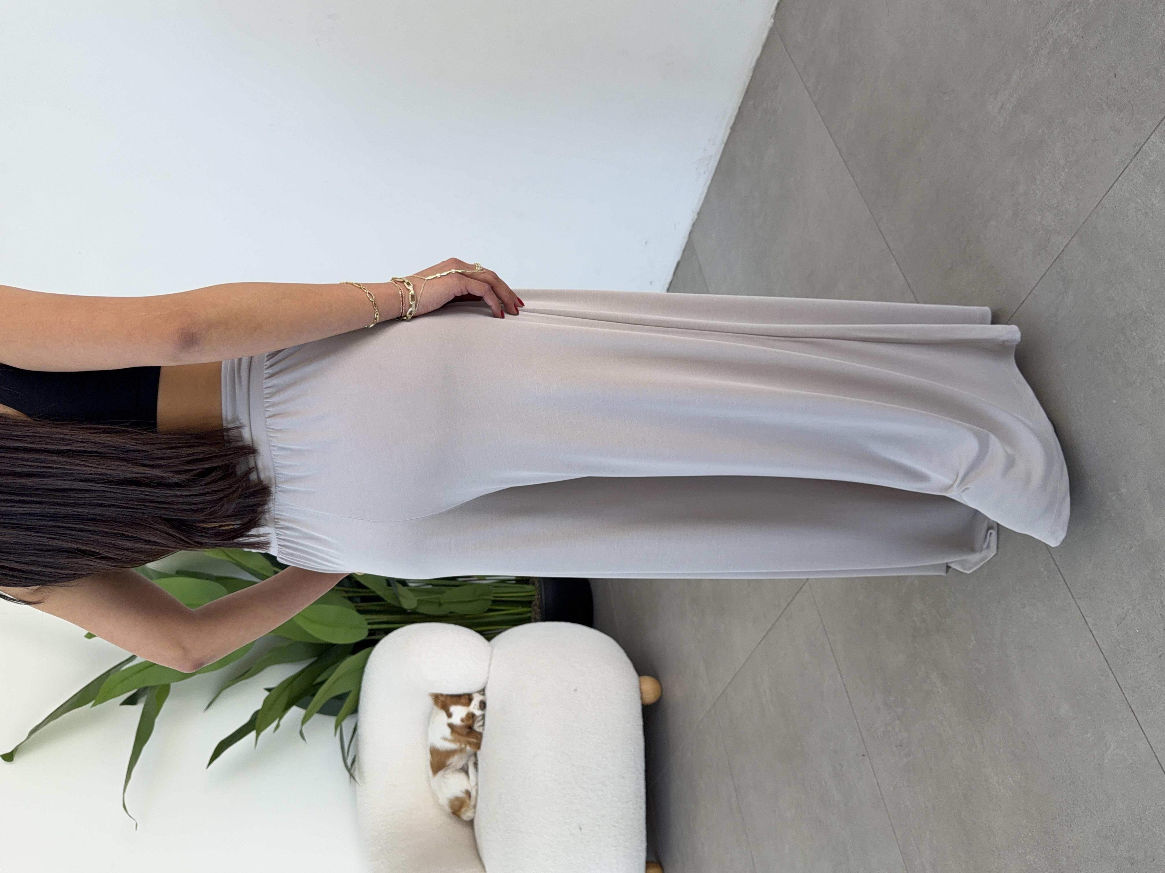 Comfort Taş Kruvaze Bel Detaylı Modal Bol Paça Pantolon