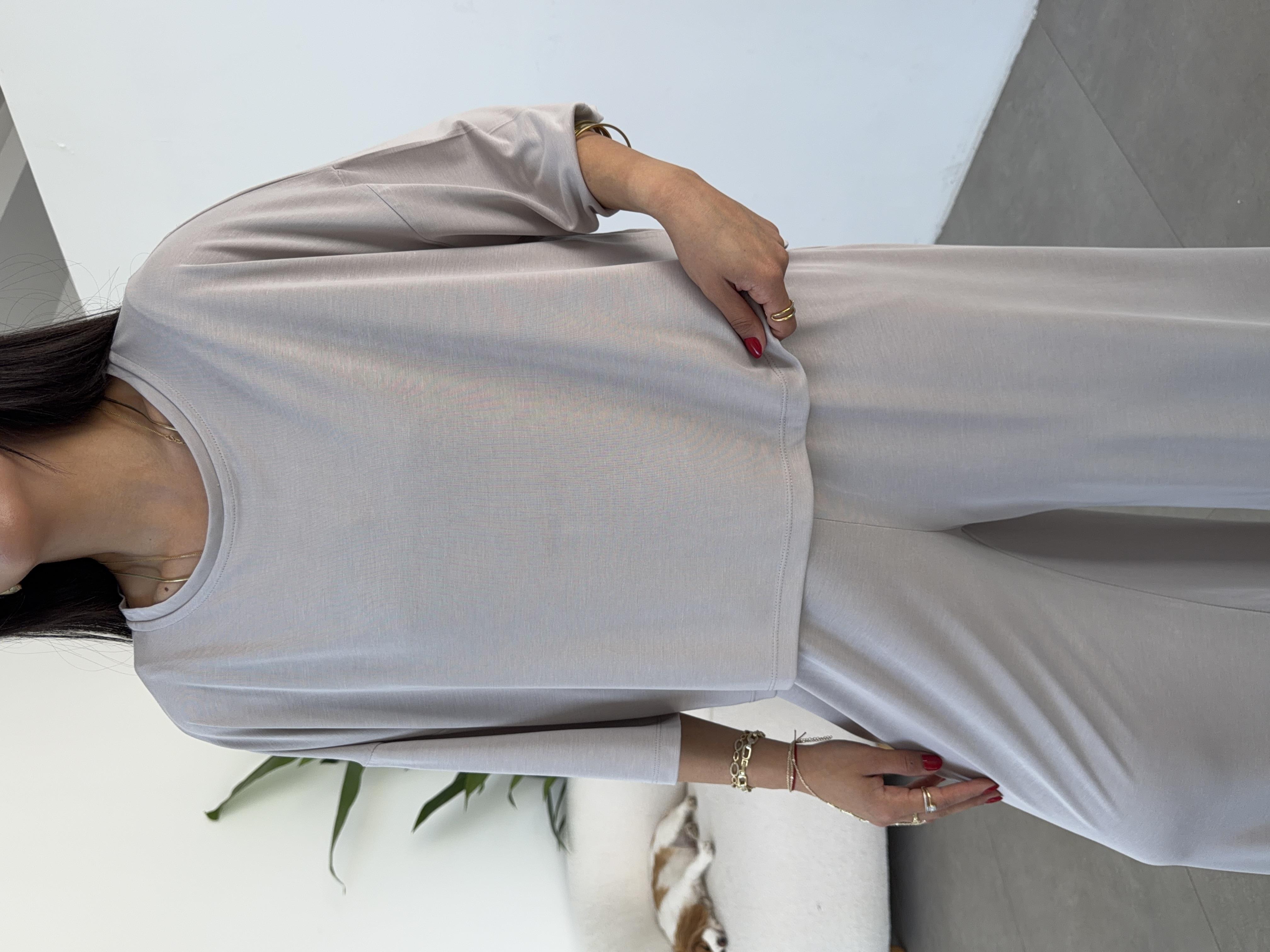 Comfort Taş Modal Düşük Kol T-Shirt