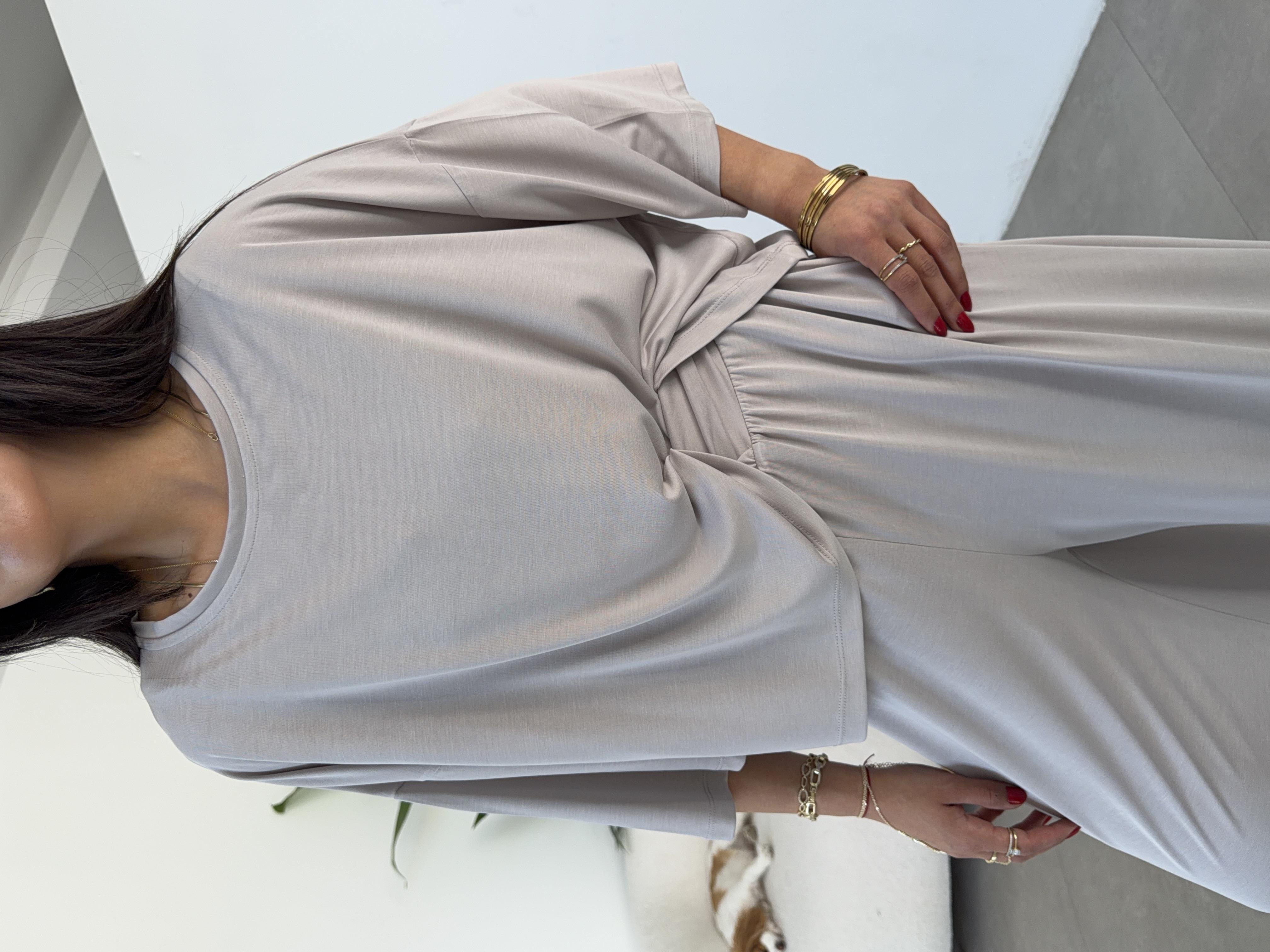 Comfort Taş Modal Düşük Kol T-Shirt