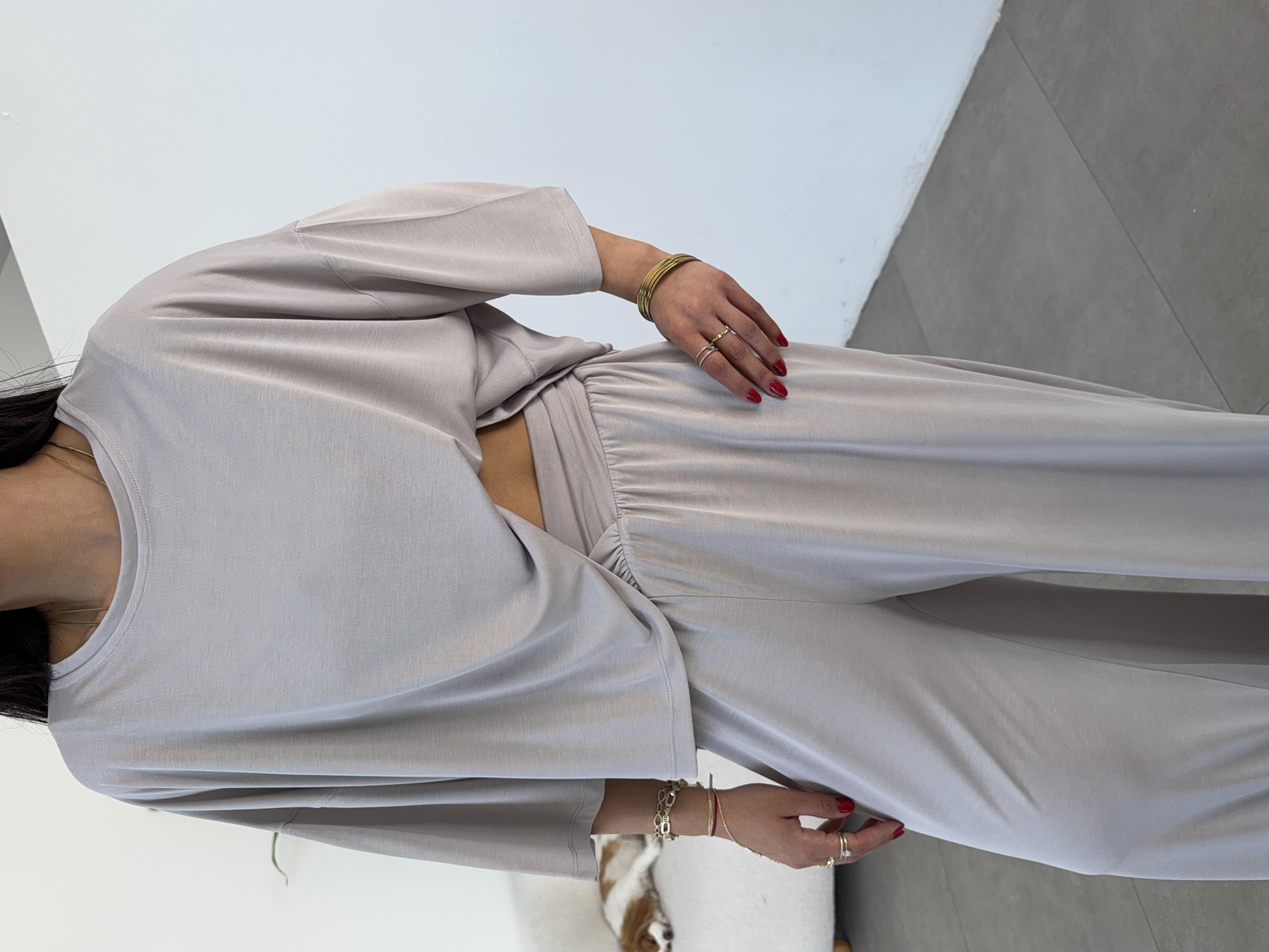 Comfort Taş Modal Düşük Kol T-Shirt