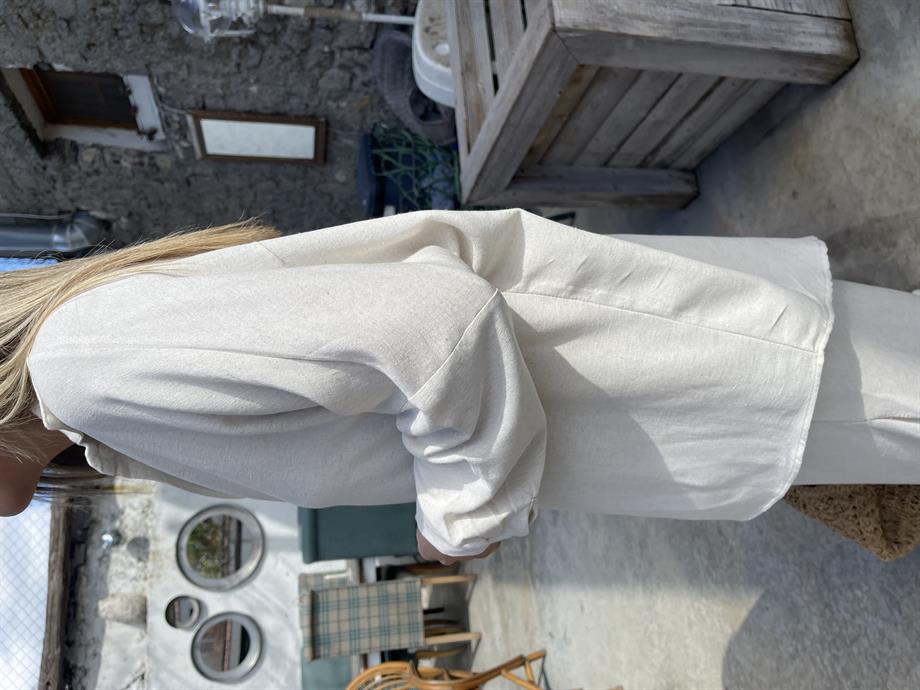 Taş Oversize Keten Gömlek