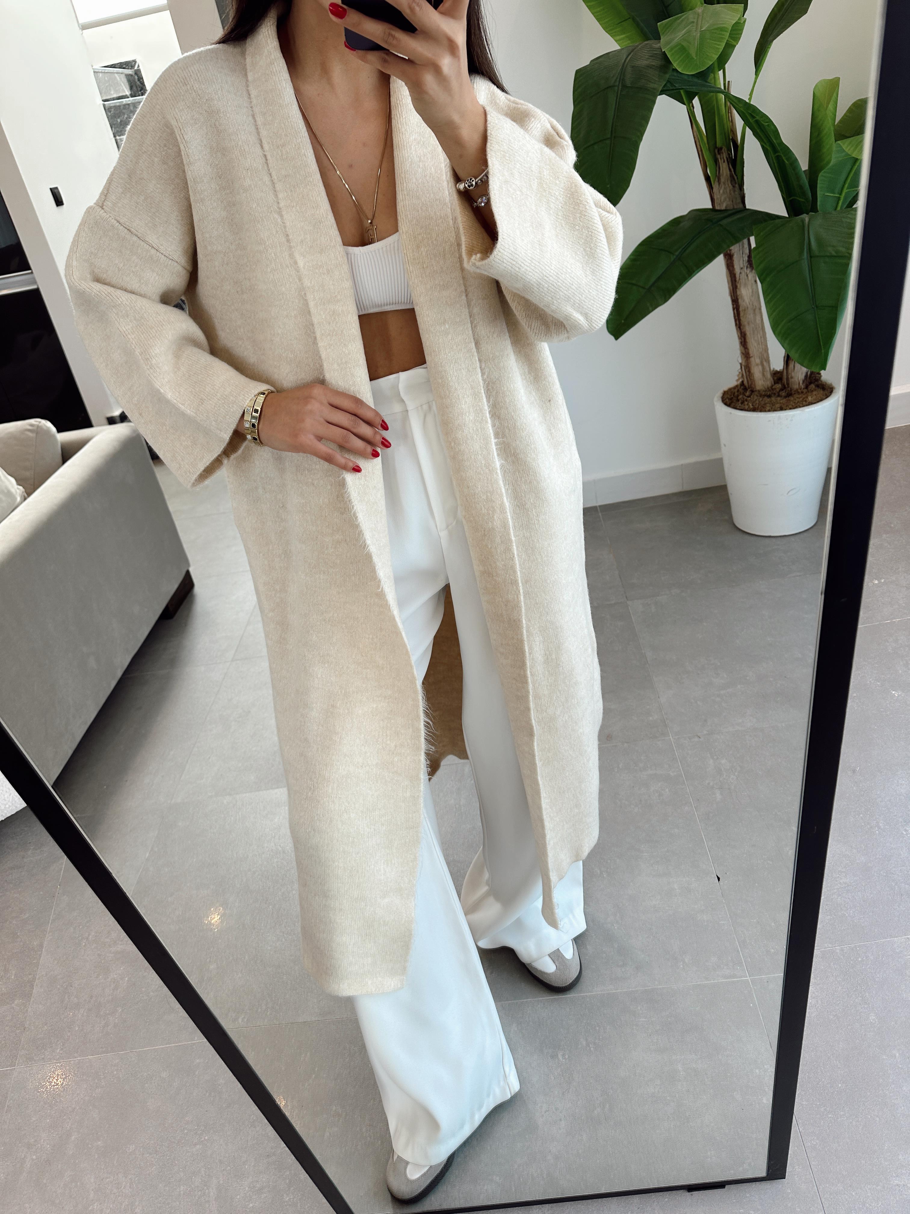 Taş Uzun Salaş Maxi Triko Hırka