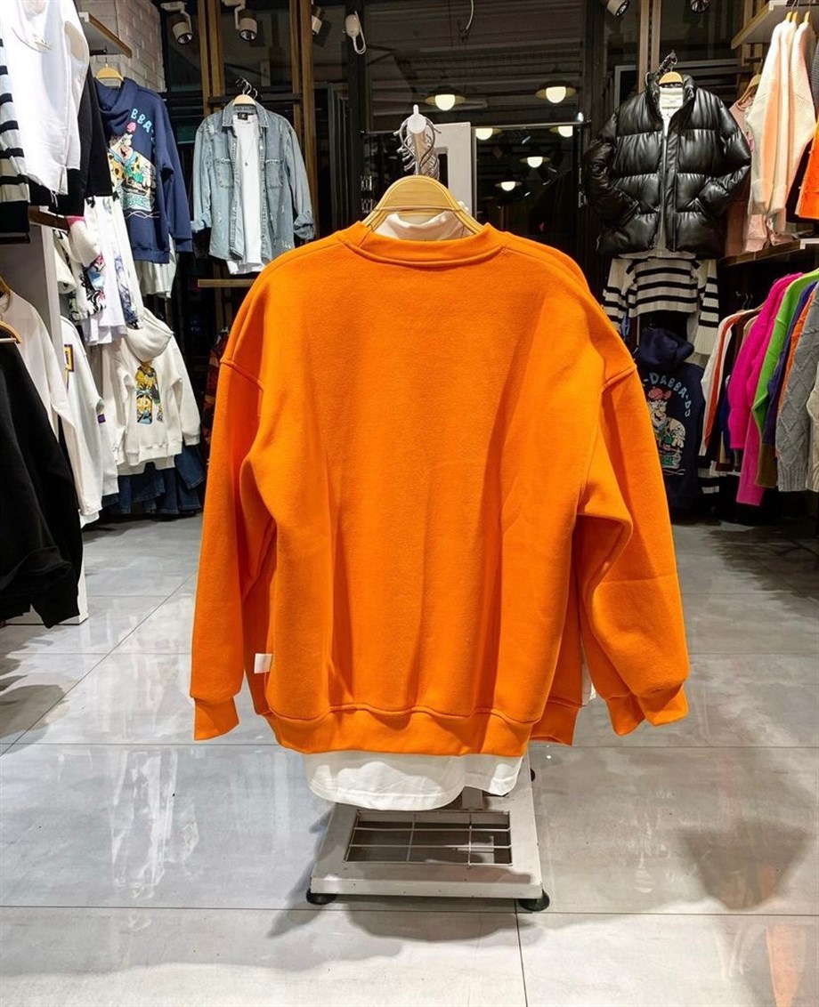 Turuncu Şardonlu Sweatshırt