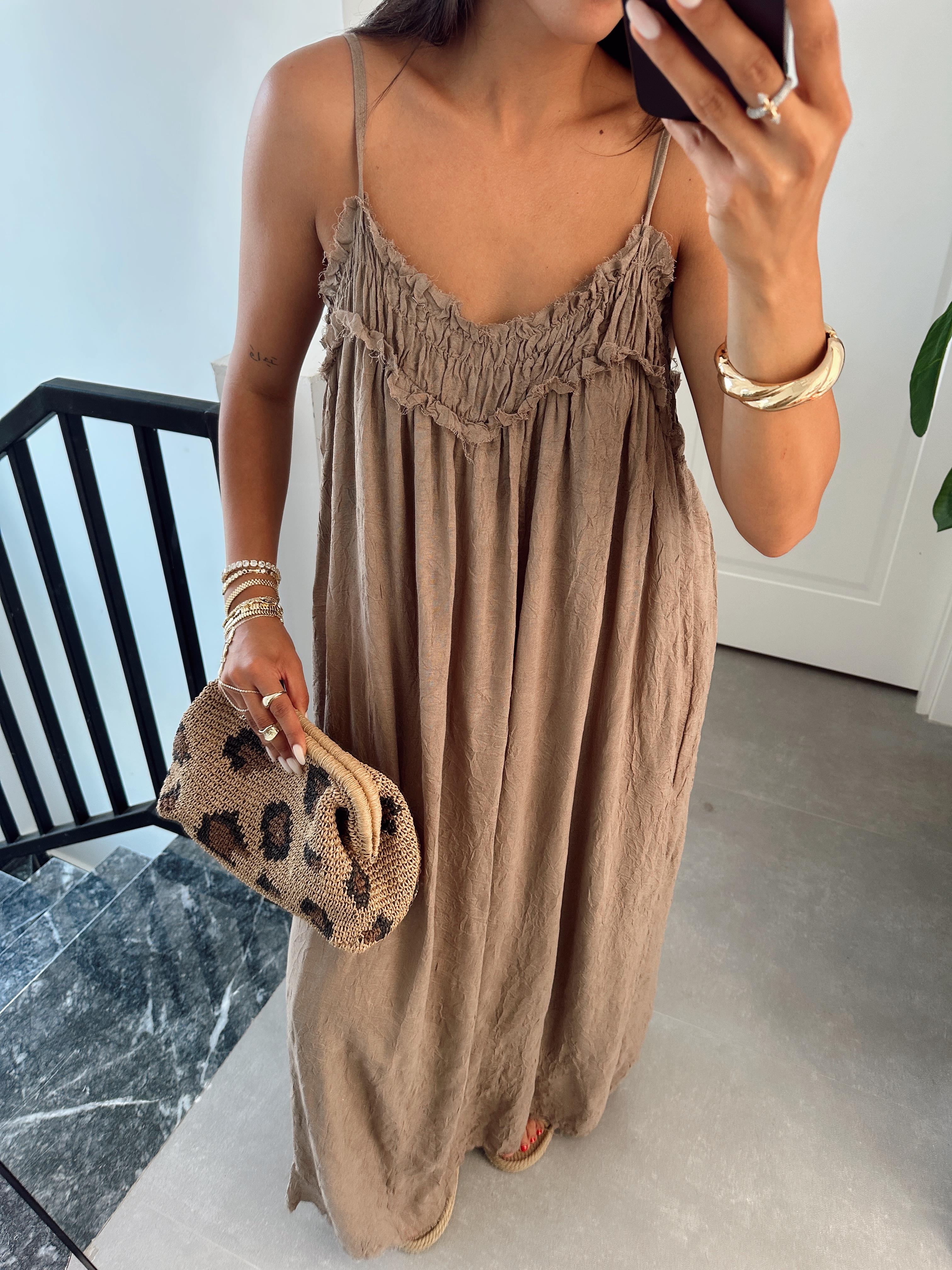 Vizon İp Askılı Elbise