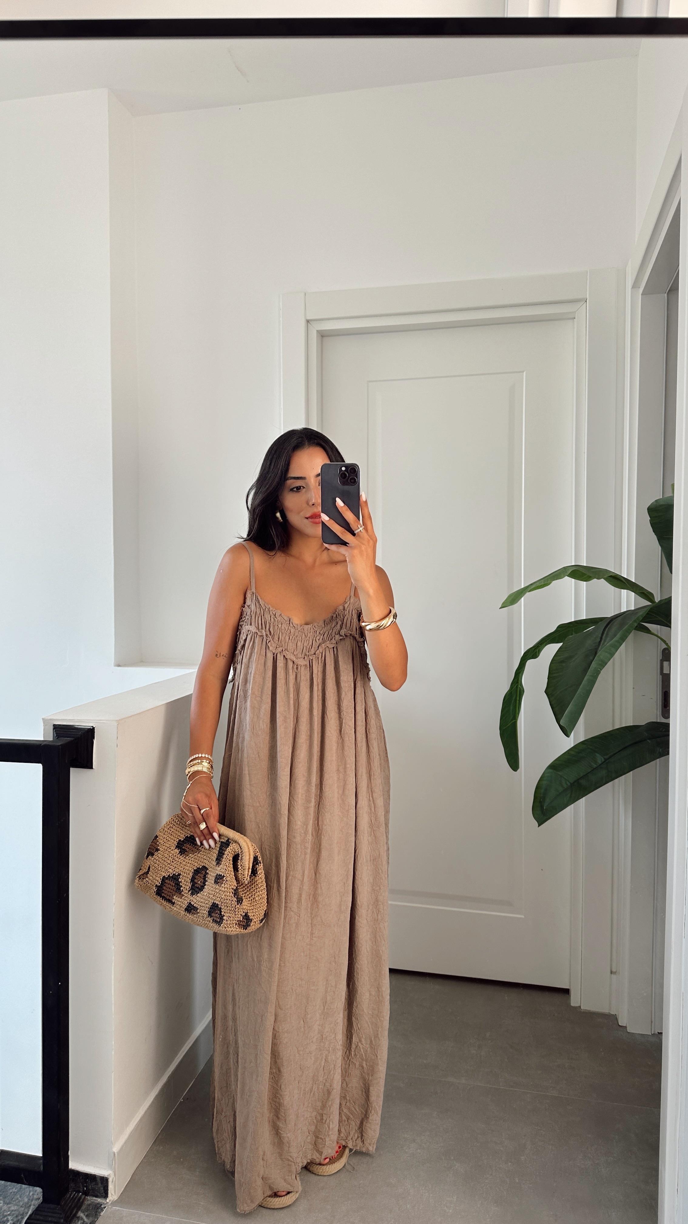 Vizon İp Askılı Elbise