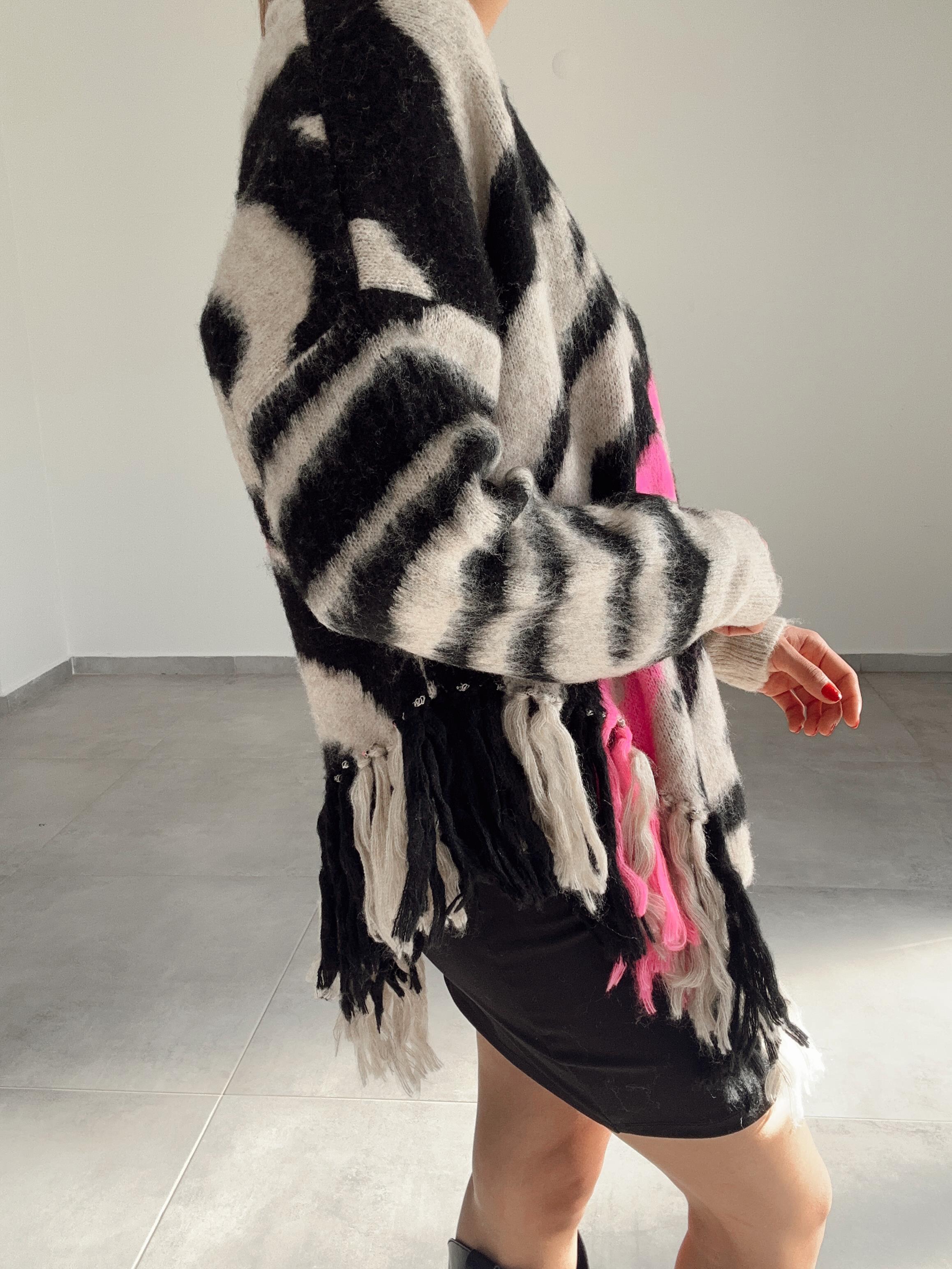 Vizon Püsküllü Triko Kazak