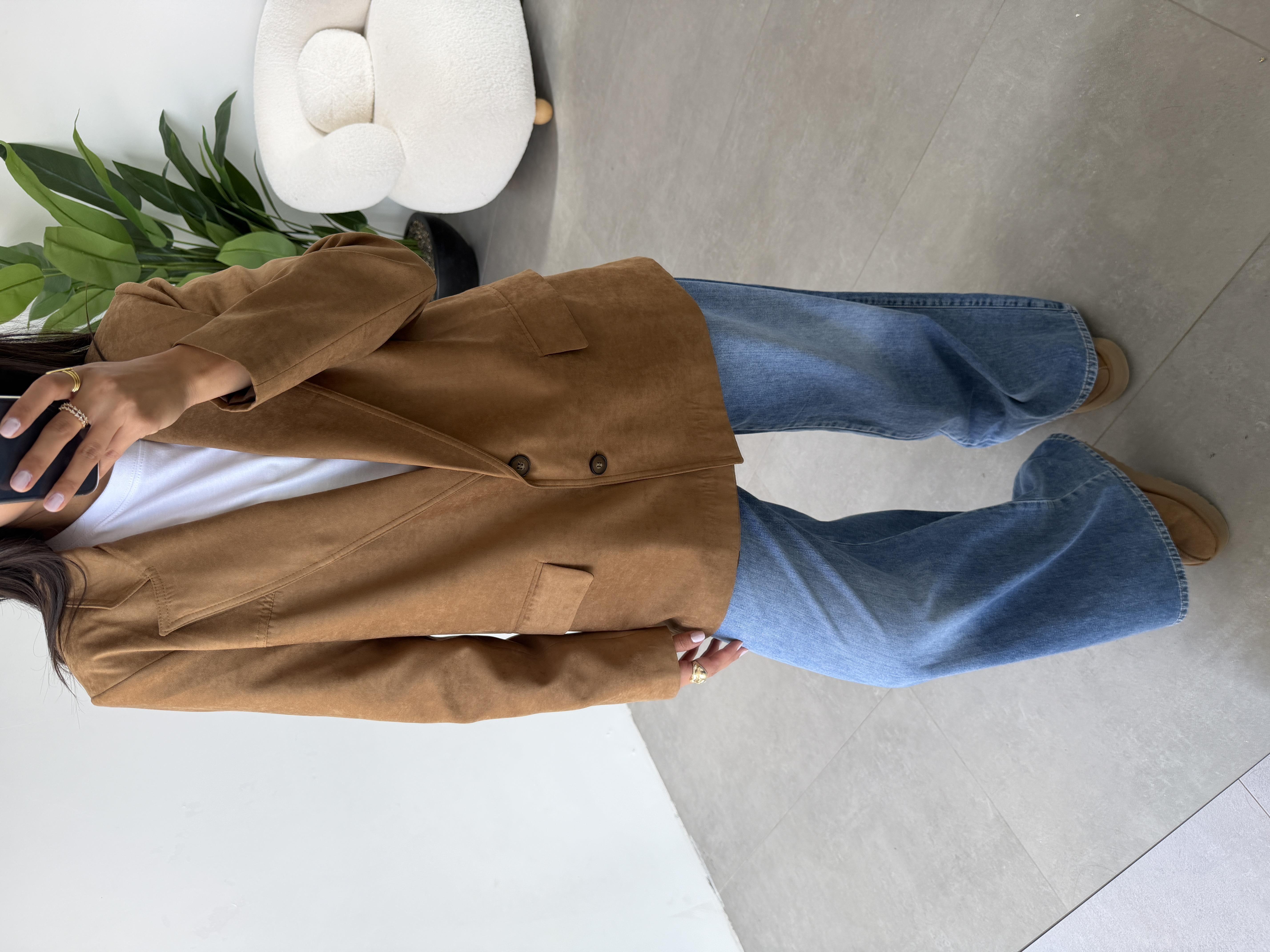 Vizon Süet Blazer Ceket