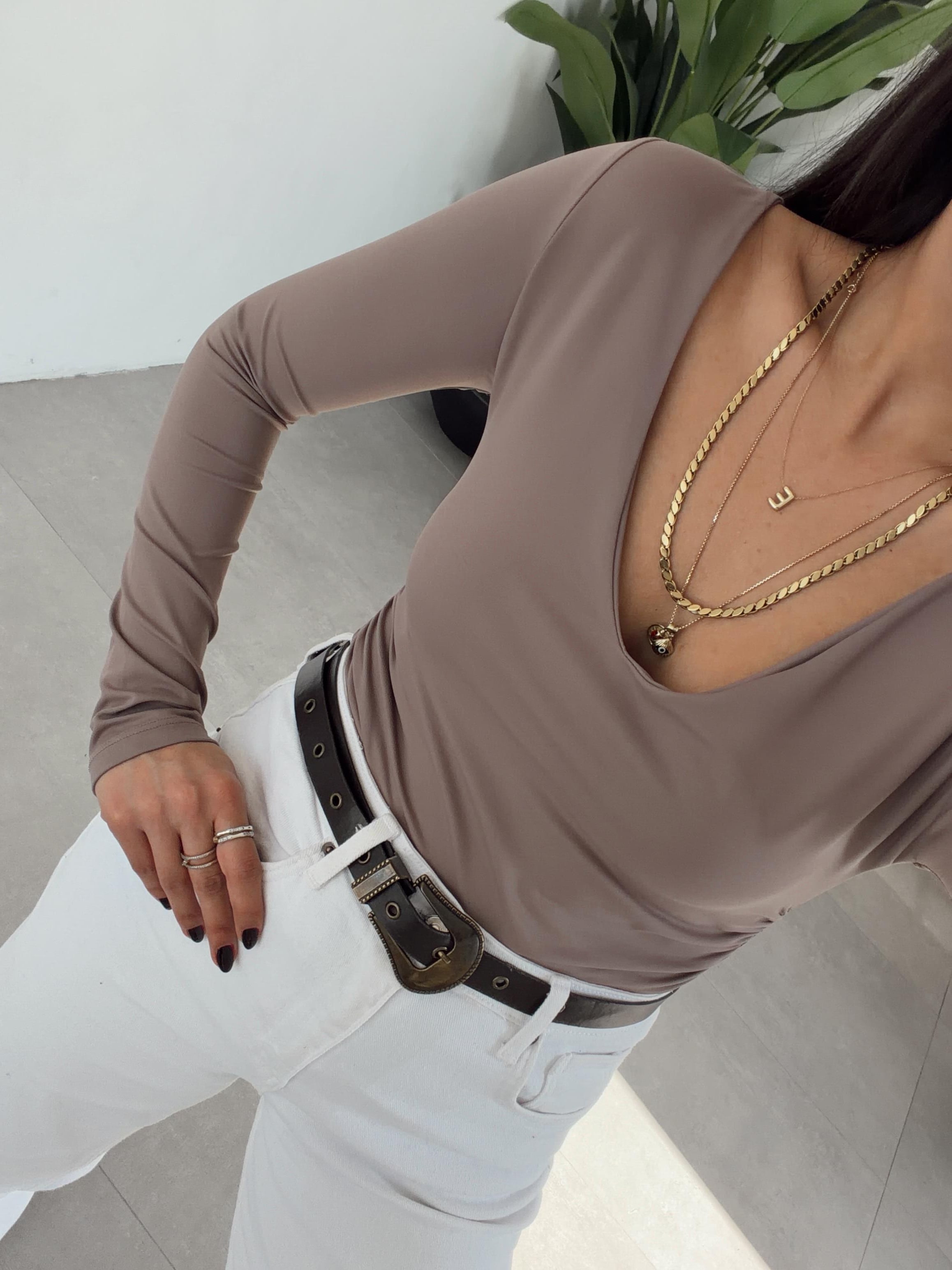 Vizon Zıbınlı Uzun Kol Body