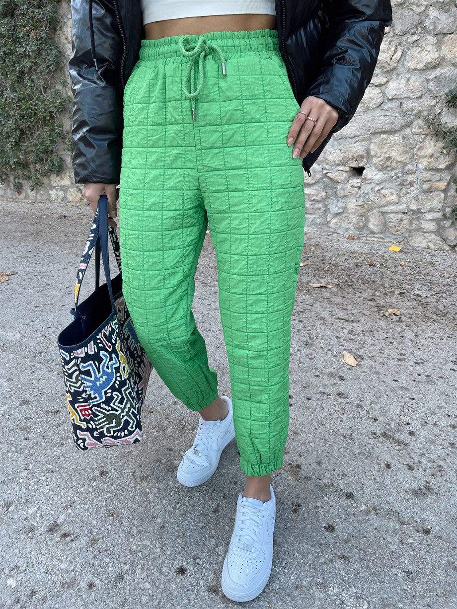 Yeşil Paça Lastilkli Eşofman
