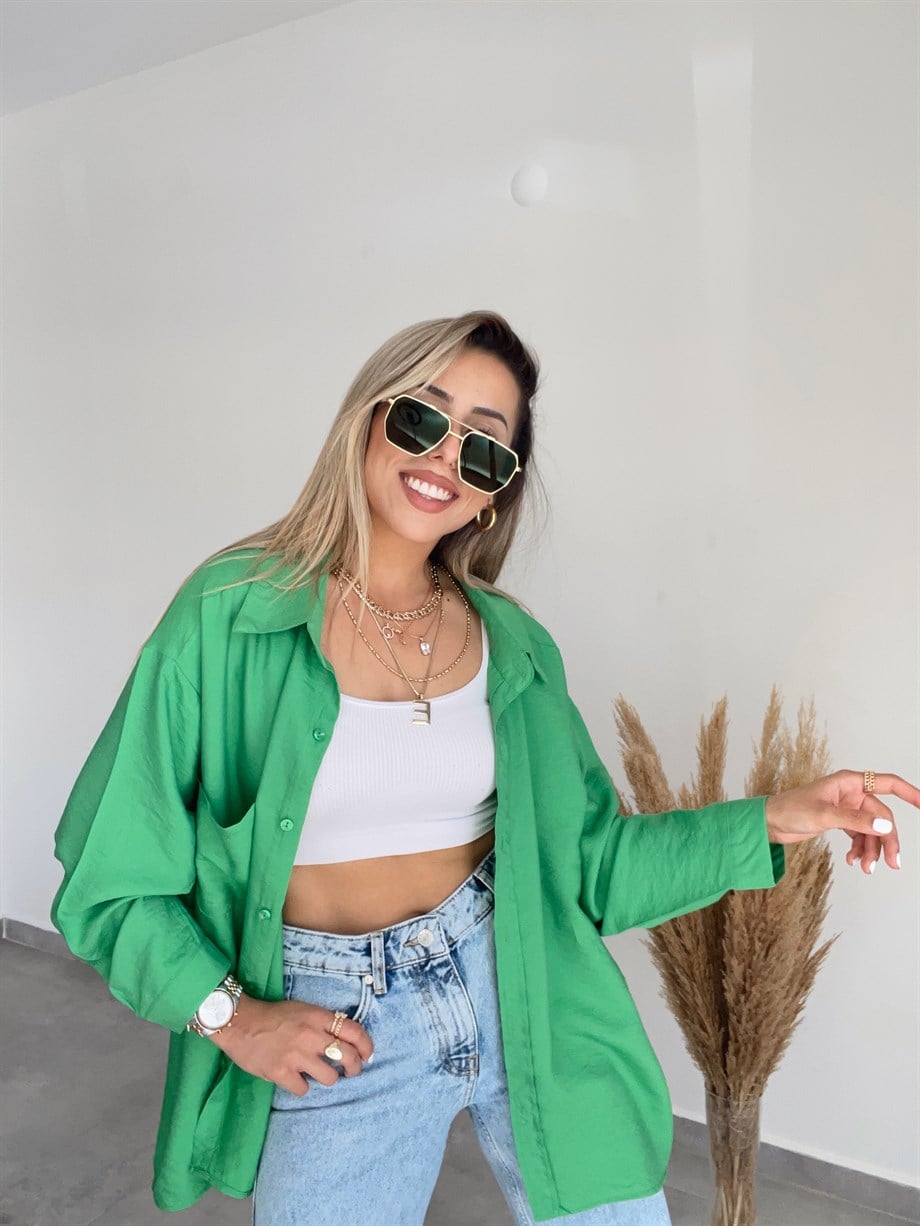 Yeşil Salaş Gömlek