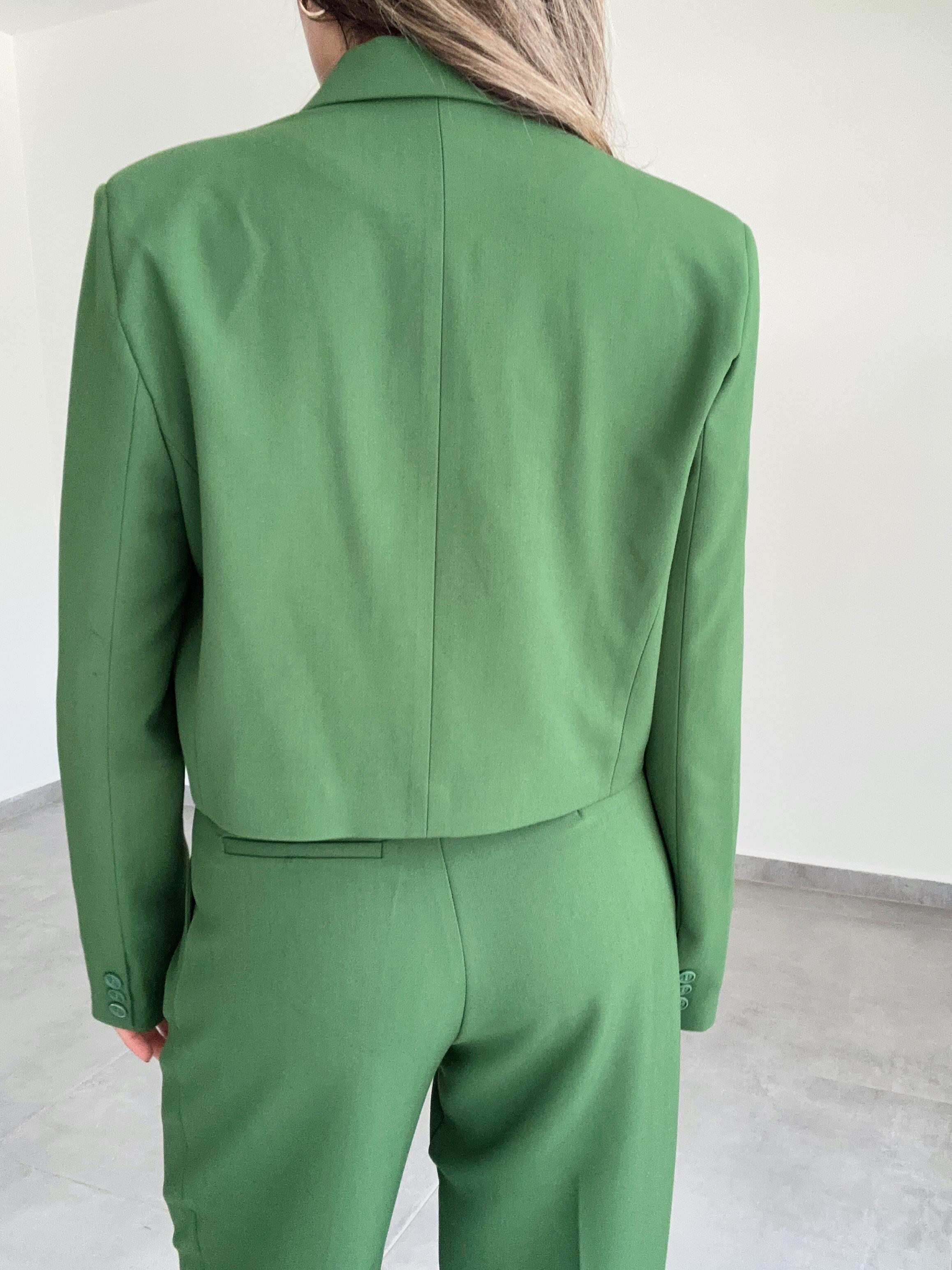 Zümrüt Yeşil Kısa Blazer Ceket