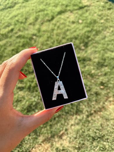 A Çelik Silver Harf Kolye