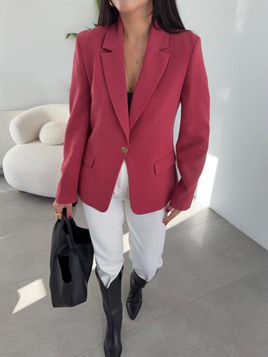 Açık Bordo Vücuda Oturan Blazer