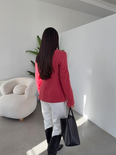 Açık Bordo Vücuda Oturan Blazer
