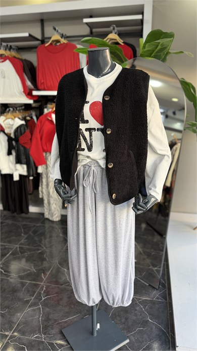 Açık Ekru Baskılı Sweatshirt