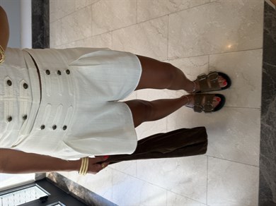 Açık Ekru Halter Yaka Bluz