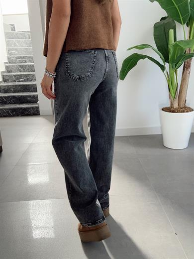 Açık Gri Likralı Palazzo Jean