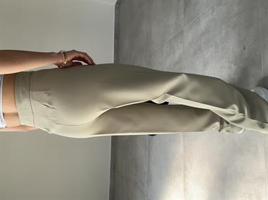 Açık Haki Palazzo Paça Pantolon