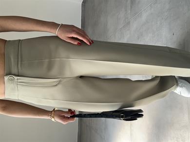 Açık Haki Palazzo Paça Pantolon