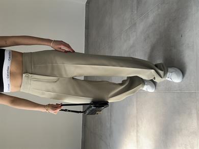 Açık Haki Palazzo Paça Pantolon