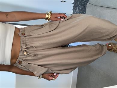 Açık Haki Tasarım Şalvar Pantolon