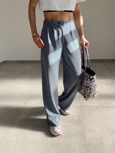 Açık Mavi  Extra Esnek Kumaş Palazzo Pantolon