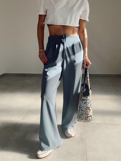 Açık Mavi  Extra Esnek Kumaş Palazzo Pantolon