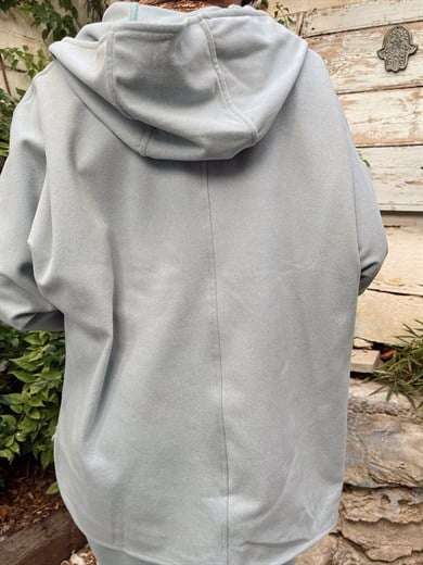 Açık Mavi Fermuar Detaylı Polar Sweatshirt