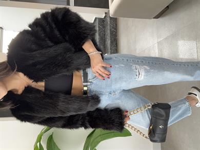 Açık Mavi Taşlanmış Yırtık Jean