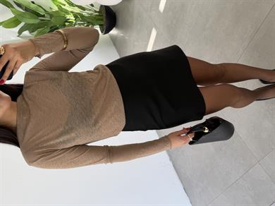 Açık Vizon Transparan Bluz