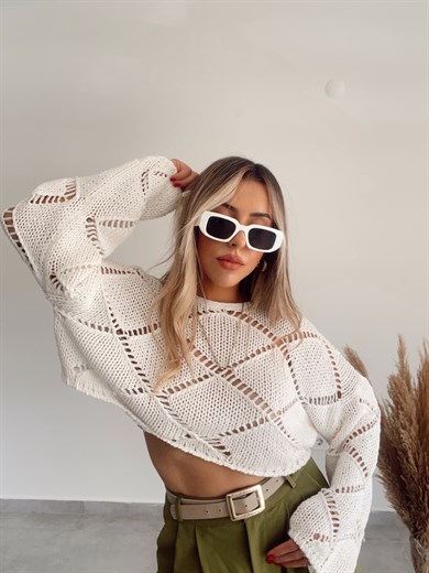 Ajurlu Baklava Desen Kazak